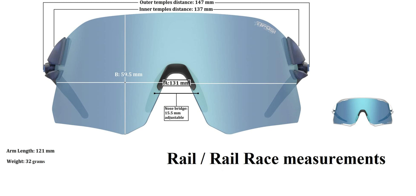 Tifosi Rail Race Cycling Sunglasses Men & Women Interchange Lens Options- Ideal For Cycling, Road, Gravel, MTB & Baseball (Satin Vapor (Clarion Orange/Clear))