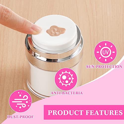 4 Pack Empty Airless Pump Jar Acrylic Airless Cosmetic Container Portable Refillable Travel Size Cream Jar Vacuum Bottle Lotion Jar with Pump Lid for Skincare Cream, White (1.7 oz)