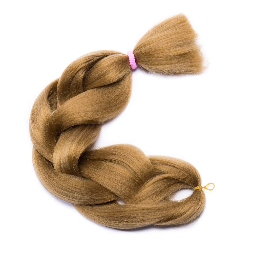 24 Inch Jumbo Braids Hair Extensions High Temperature Synthetic Hair African Rainbow Box Braiding Hair for Senegal Twist 100g/pack Dark Blonde