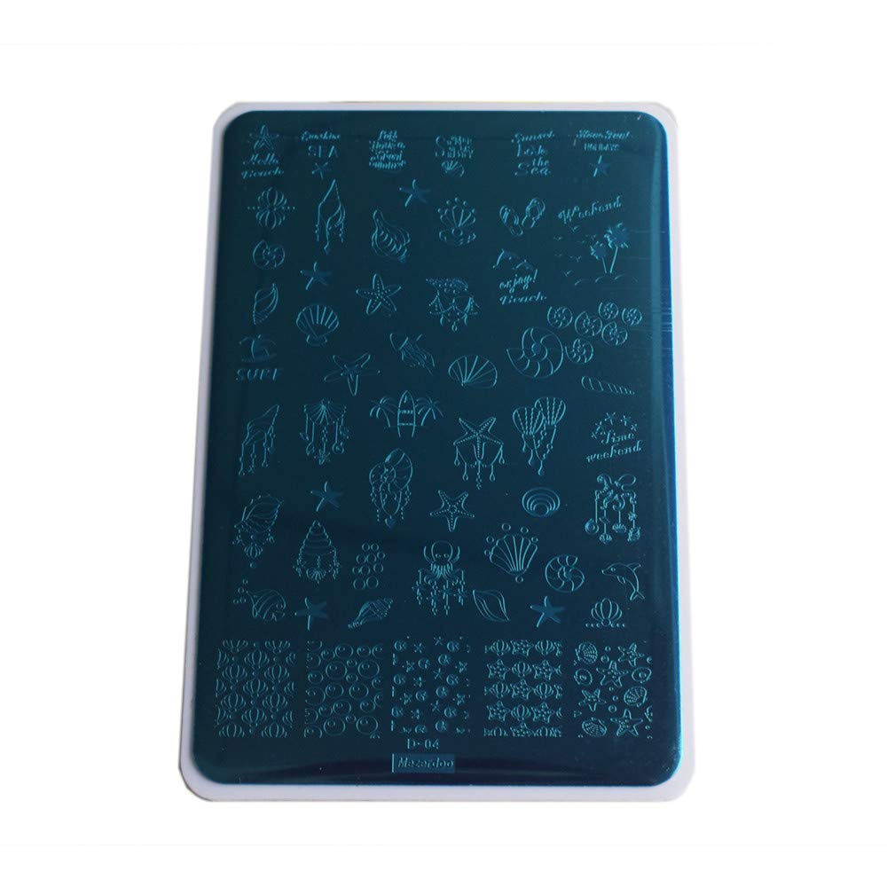 2Pcs/Set Animal Zebra Strips Stamping Template Geometry Letter Words Creative Large Size Nail Plate Printer Nail Image Plate 14.5×9.5cm (D04/D08)