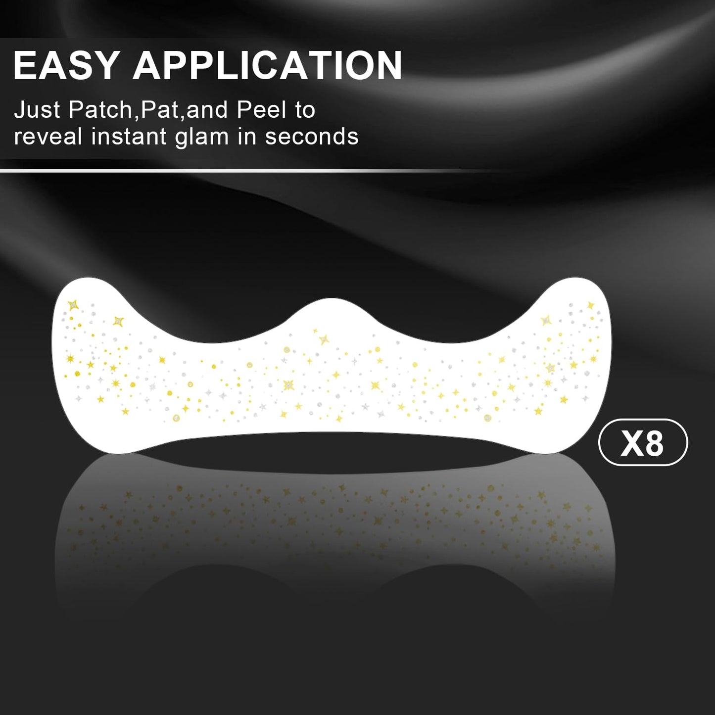 8 Pcs Dual-Tone Face Makeup Patches, Gold-Silver Glitter Freckles, Glitter Freckles Face Tattoo, Waterproof Face Sparkle Freckles, Long-Lasting 48h Freckles for Women (8Pcs Gold-Silver)