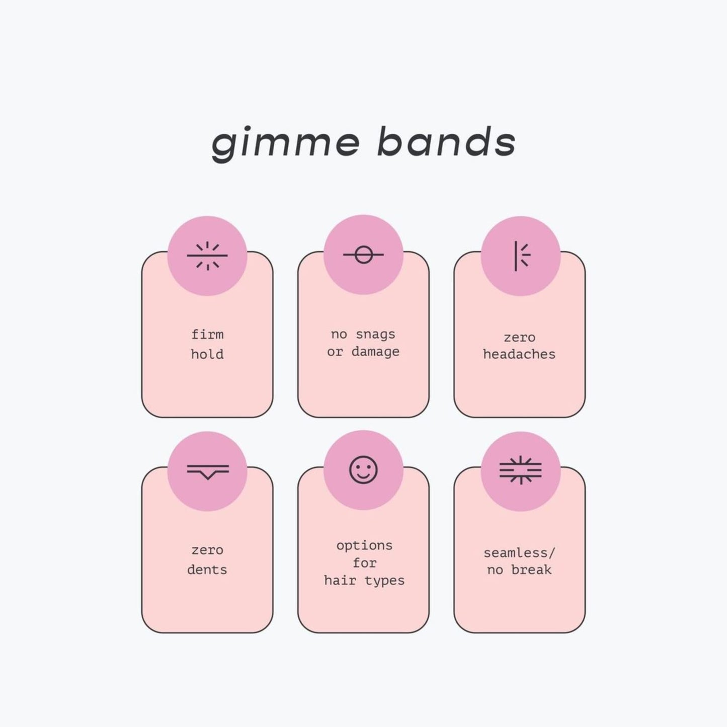 Gimme Beauty - Thick Fit Hair Bands - Brown Chestnut - Damage Free Hair Ties - Made with Seamless Microfiber Elastics - Thick + Curly Hair Accessories - No Snagging, Dents, or Breakage (6 Count)