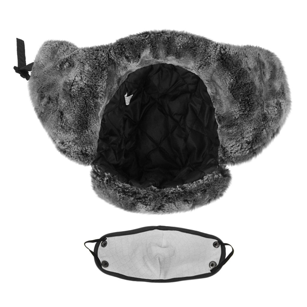 Unisex Kids Teens Girls Boys Faux Fur Winter Warm Trapper Hat with Ear Flaps,Windproof Face Warmer Fleece Thermal Outdoor Snow Ski Russian Ushanka Cap Trapper Trooper Pilot Aviator Hat Headwear