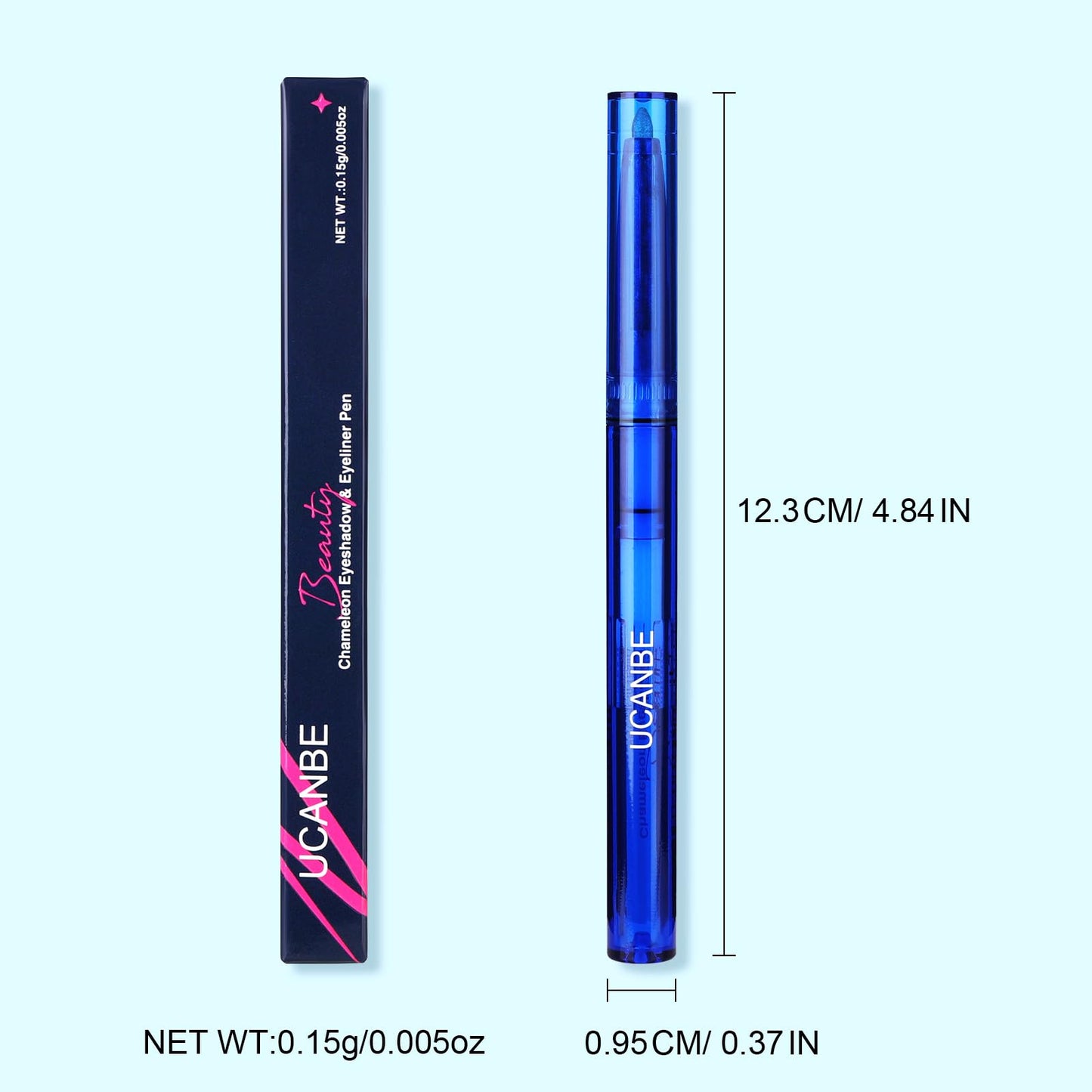 UCANBE Chameleon Eyeshadow & Eyeliner Gel Pencil - Multichrome Shifting Colors Metallic Glitter Eye Makeup,Waterproof Long-Lasting Smudge-Proof Multi-Dimensional Color (Electric Blue to Royal Purple)