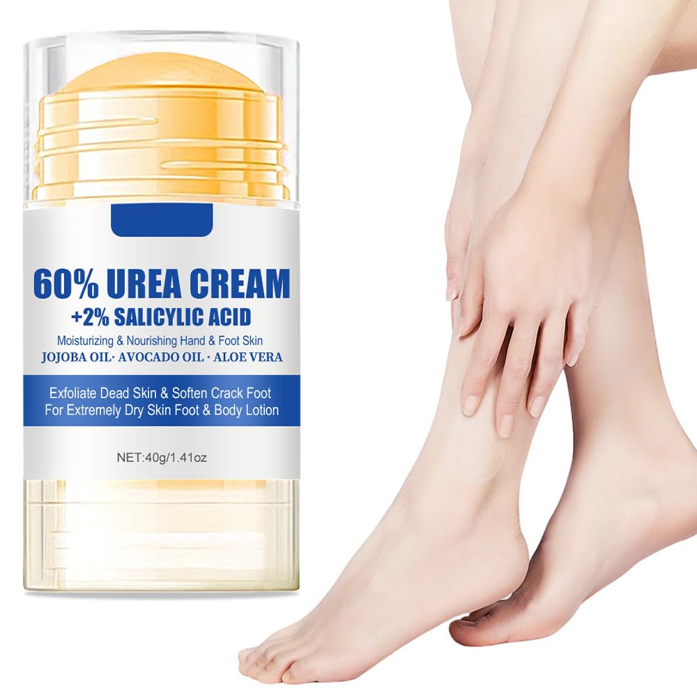 60% Urea Cream plus 2% Salicylic Acid Foot Cream for Removing Calloused Skin, Cracked Hands Feet Moisturizes & Hydrates, Maximum Strength Skin Barrier Repair Hand Cream 1.41 oz