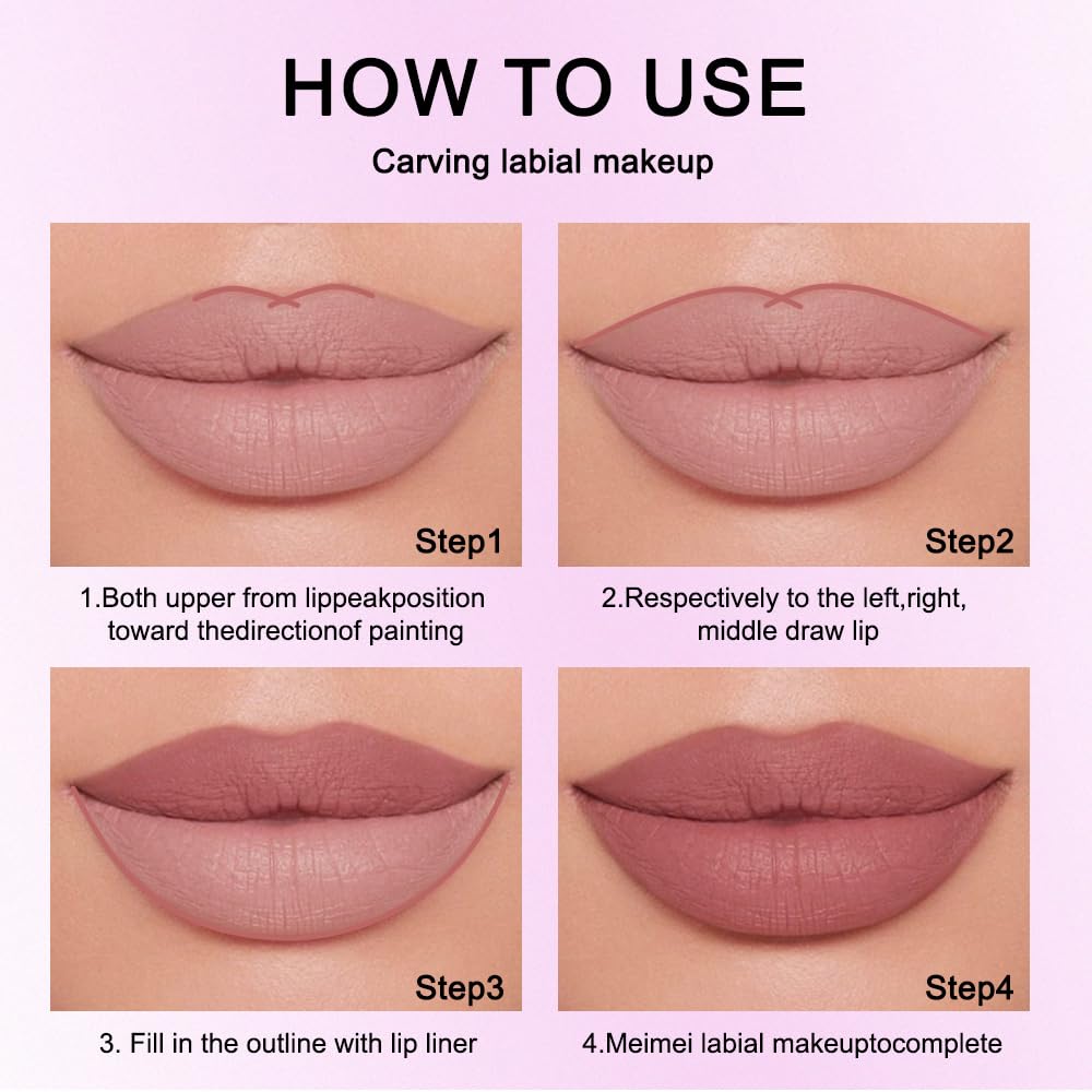 1PCS Retractable Lip Liner Pencils, Nude Red Matte, High Pigmented Natural Lip Makeup Pencils, Non-transfer, Waterproof, Long-lasting Quick-Drying Lipstick Pencil , Not Easy to Fade Lip Gloss Pen. 03