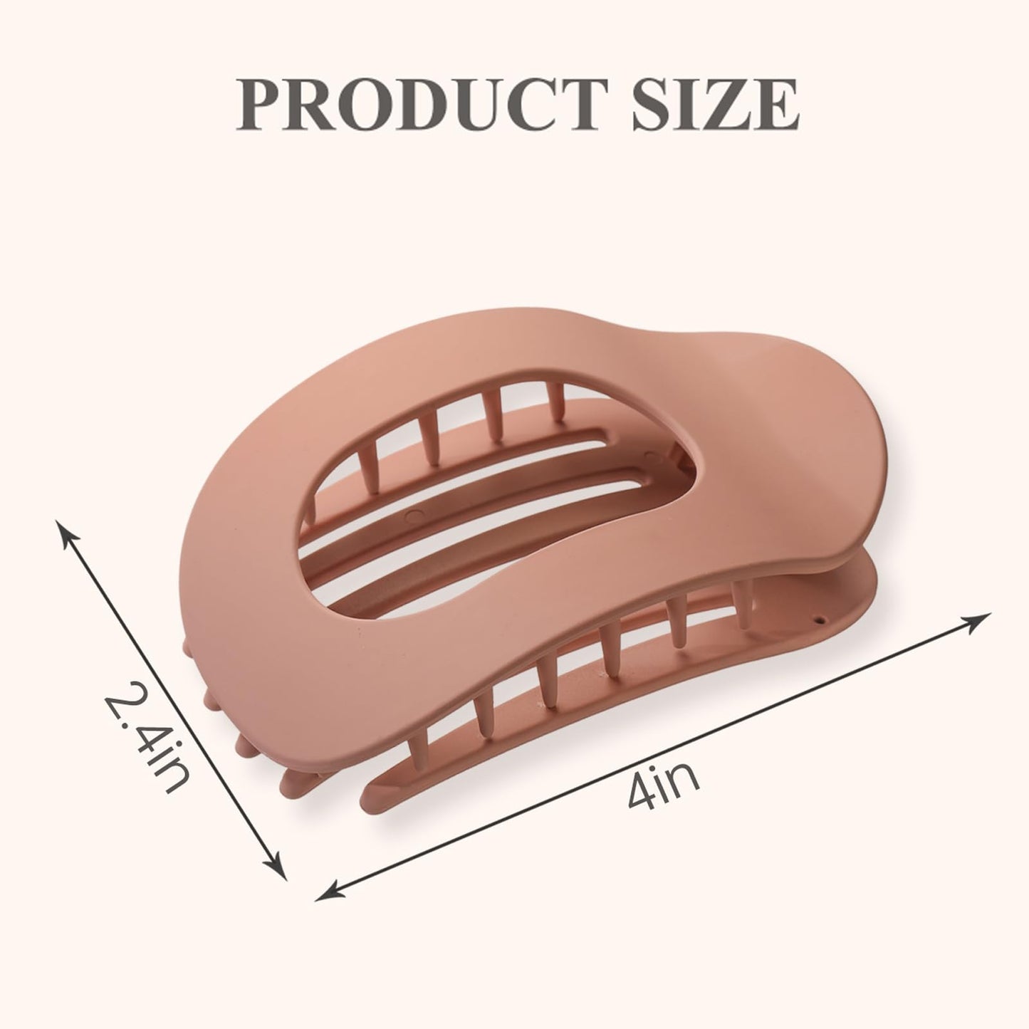 4 PCS Flat Hair Clips, Round Lay Down Hair Claw Clips for Women Girls, French Strong Hold Hair Barrettes for Thick Thin Hair,Comfortable Curved Flat Clips for Lying,Driving and More (Matte)