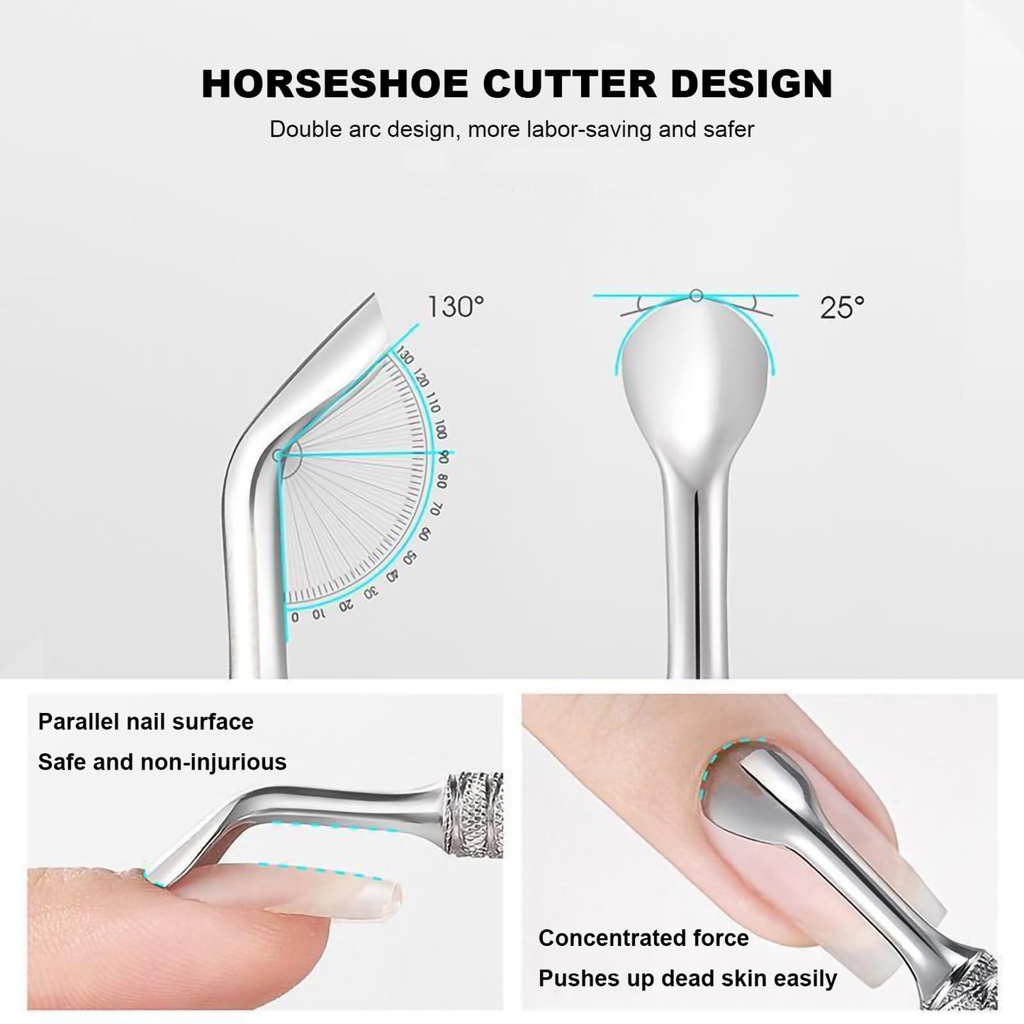 HaimiLiya Pre-treatment Cuticle Pusher, Russian Prep Nail Pushers, Dual Ended Cuticle Remover with 100/180 Grit Sandpaper Sheets, Nail Care for Manicure Pedicure Nail Art
