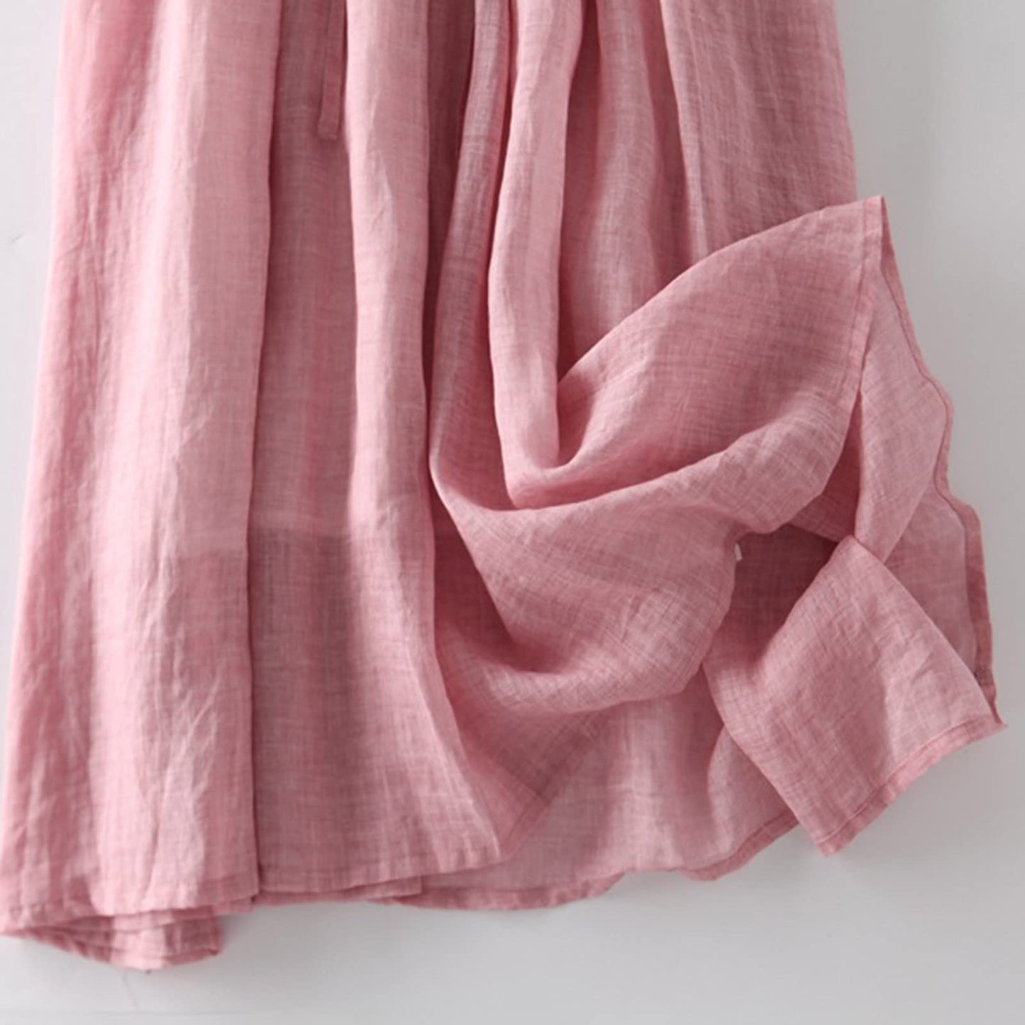 ABOUTYES Gift for Mom, Women's Korean Style Dress Summer 2024 Causal Cotton Linen Lace-Up Tshirt Dress Flowy Short Sleeve A-Line Sundress
