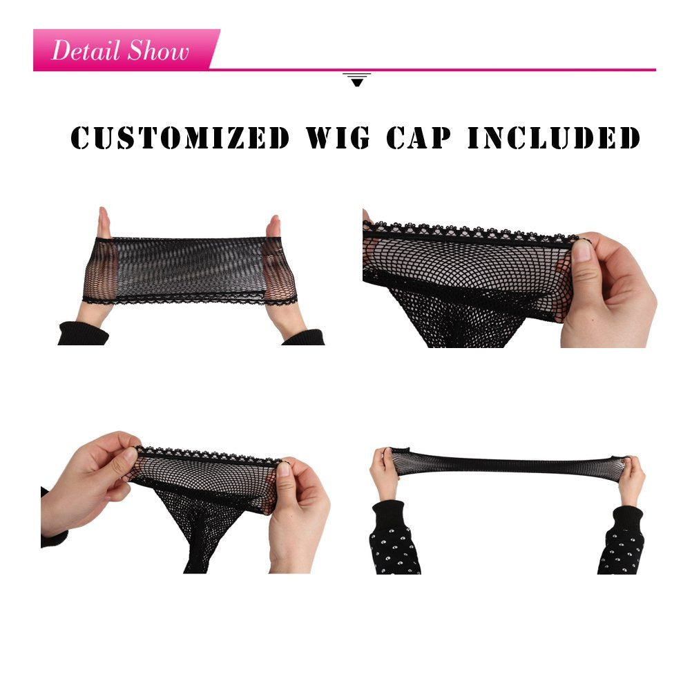 BERON Black Wig Short Curly Black Wig Natural Wavy Wig Black 1920s Wig for Women Cosplay Costume Party Come with Wig Cap (Black)