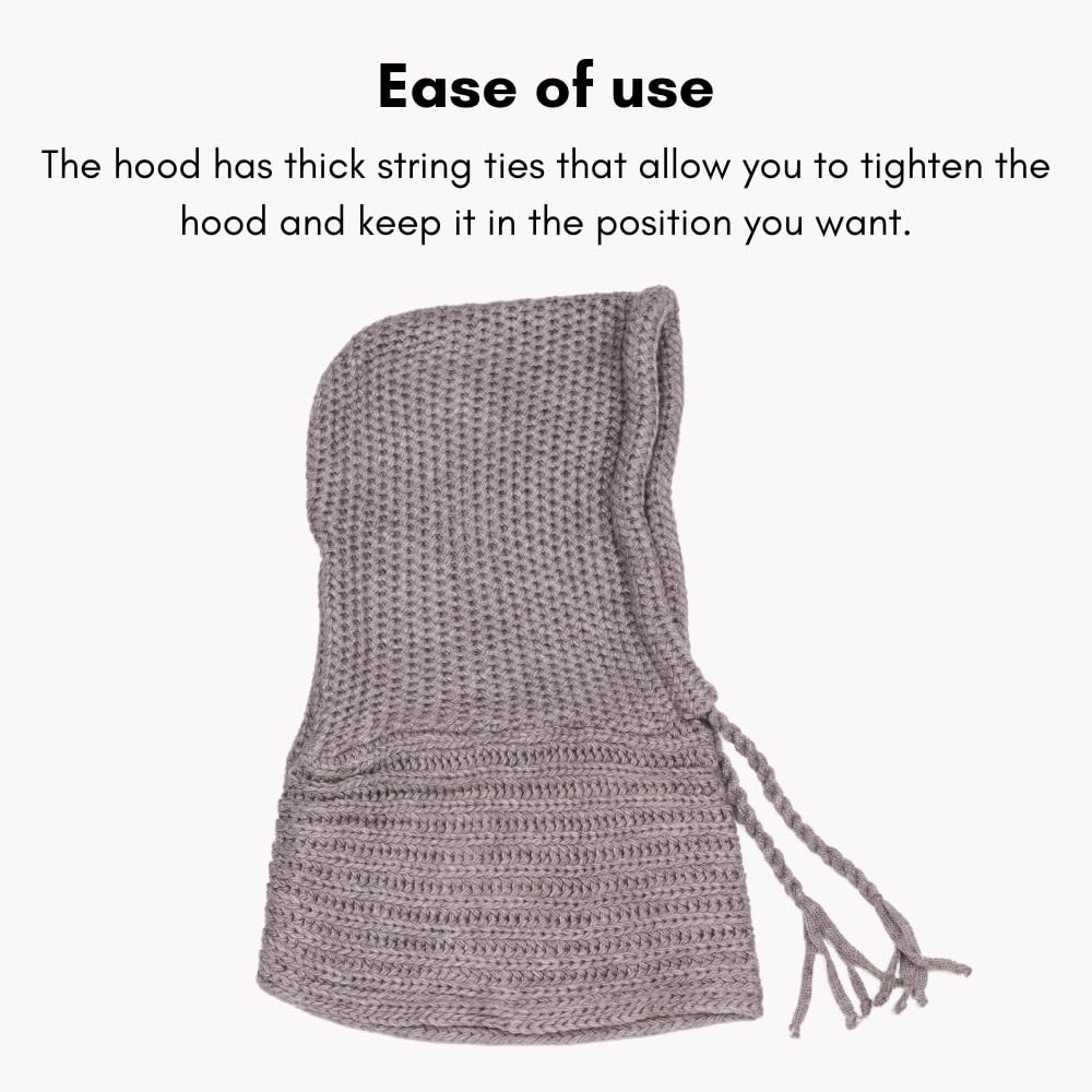 13Yellow Knitted balaclava for women Winter knit hooded scarf Wool womens hooded scarf hat