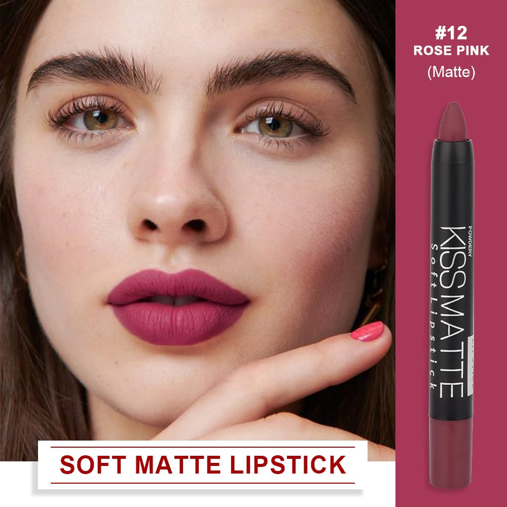 evpct DNM 1Pcs Wine Red Matte Lipstick and Lip Crayon Liner Pencil Pen Set for Women Lip Stain Long Lasting Waterproof labiales mate magicos 24 horas originales pintalabios permanente 24 horas 12