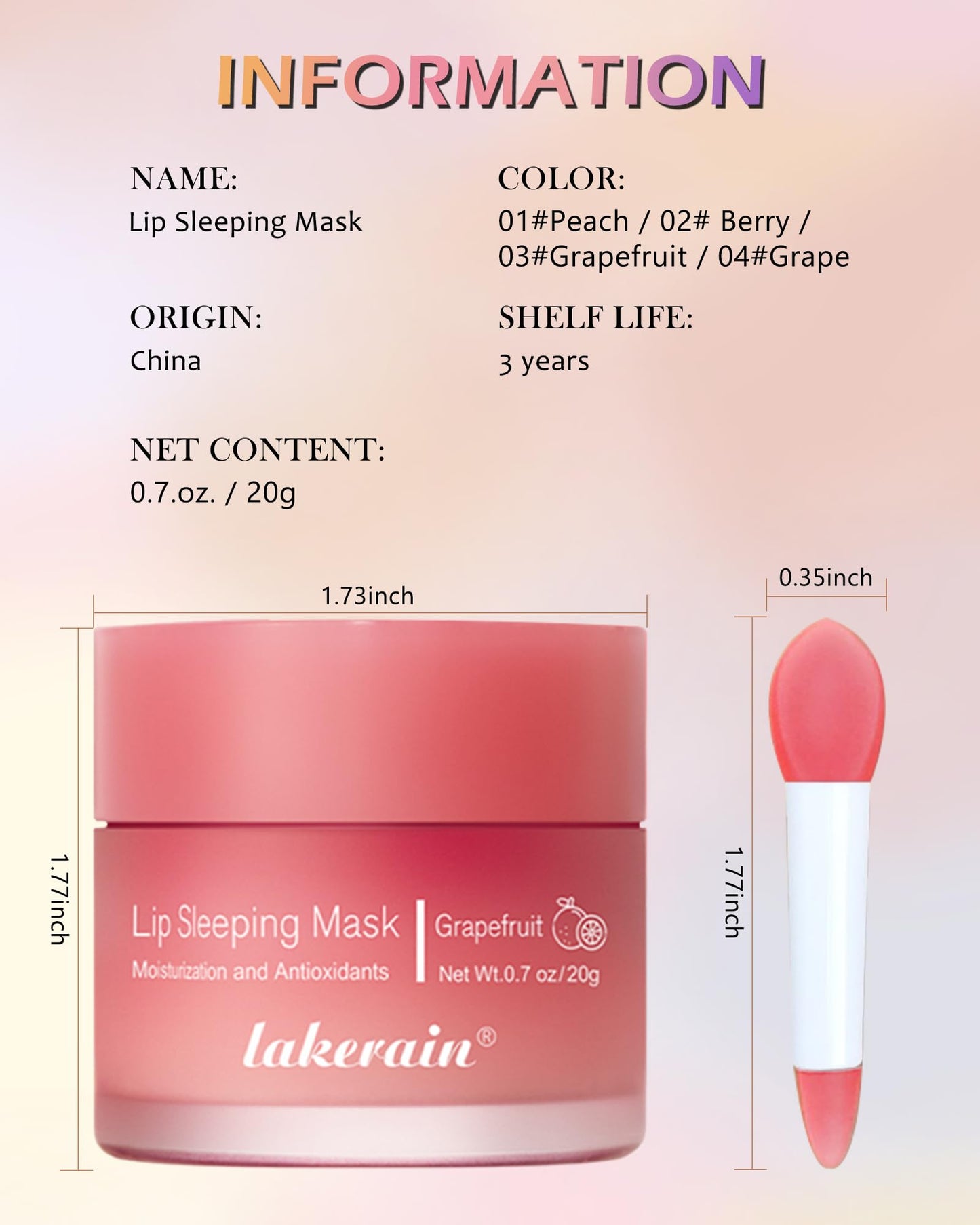 Sleeping Lip Mask, Overnight Hydrating & Prevention Dry and Cracked Lips Scrubs Exfoliator & Moisturizer, Ultra-Nourishing Lip Sleeping Mask with Wand, Lip Care Therapy Treatment for Women-04#Grape