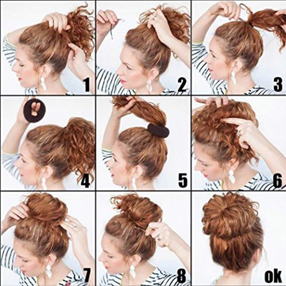 Hair Donut Bun Maker Blonde, Ring Style Bun, 2PCS Chignon Hair Increase Doughnut Shaper for Thick and Long Hair (X-Large, 4.5 Inch/Black)