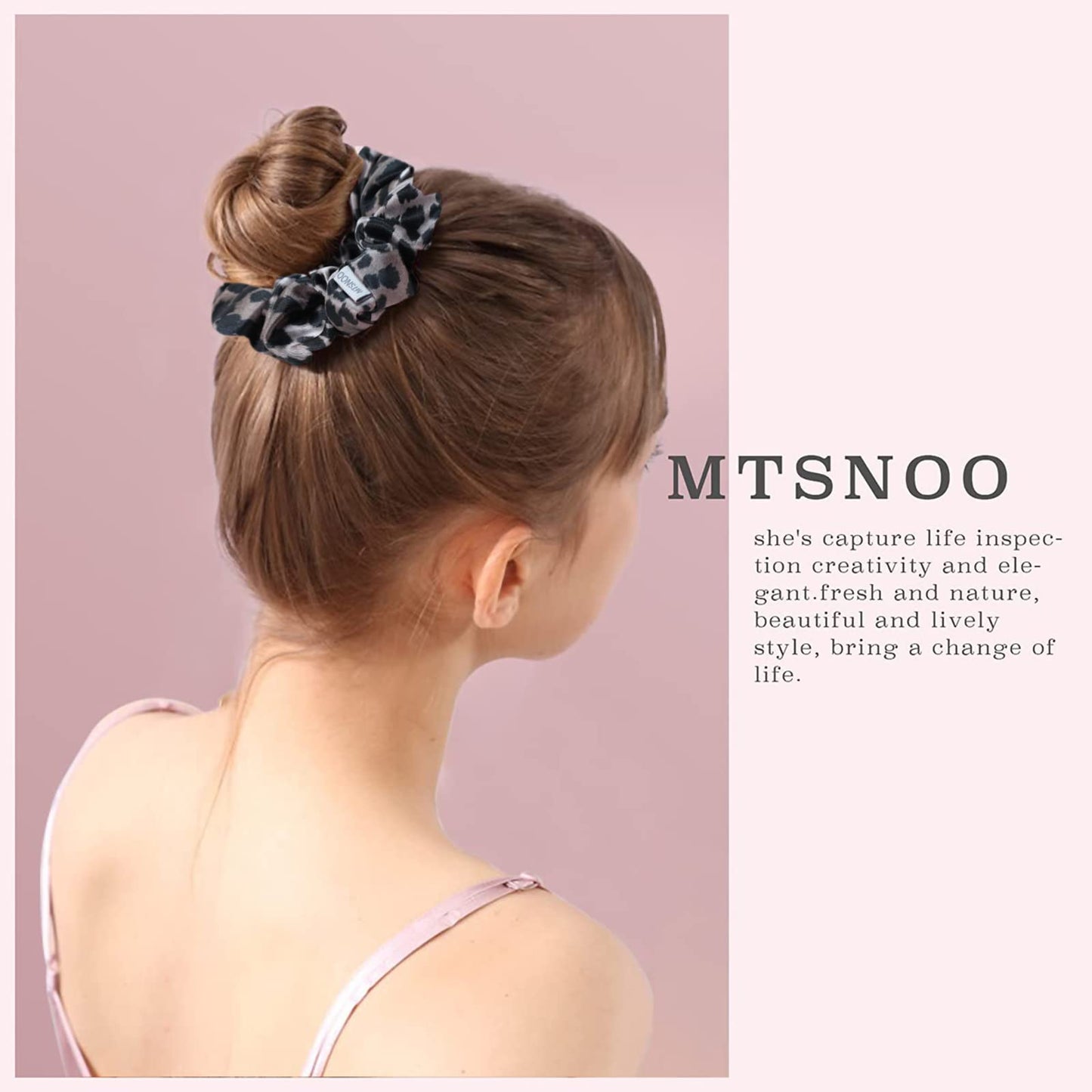MTSNOO 100% Pure 22 Momme Mulberry Silk Scrunchies Set - Mini Scrunchies with Elastic Band for Curly Hair, 3 Pack Hair Ties and Ropes for Women and Girls