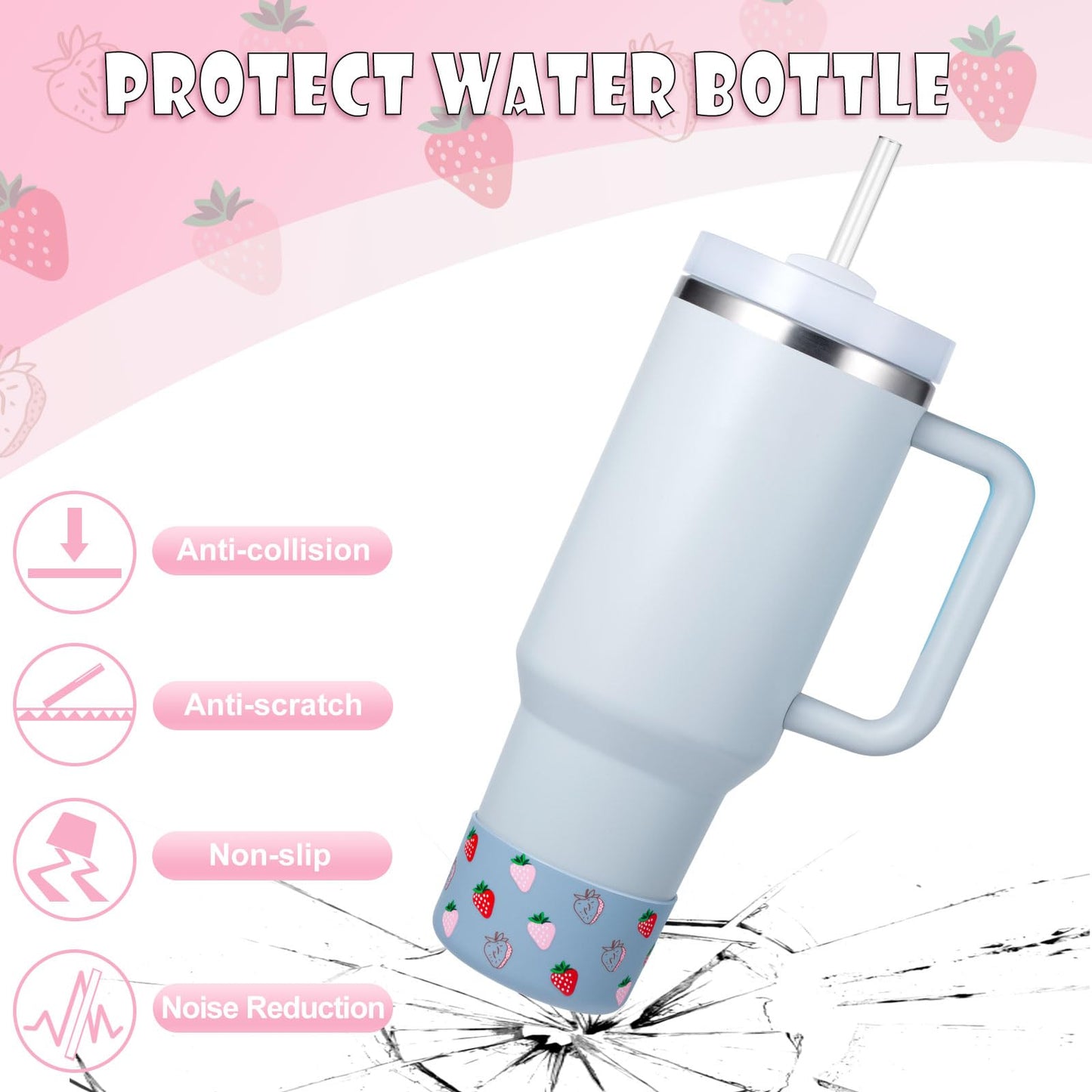 Onlymory Silicone Boots for Stanley Cup 40 30 20 OZ, Protective Bottom Boot for Stanley IceFlow 20OZ 30OZ, Sleeve Cover Protector for Hydroflask 12-24 oz Sports Water Bottle Stanley Cup Accessories