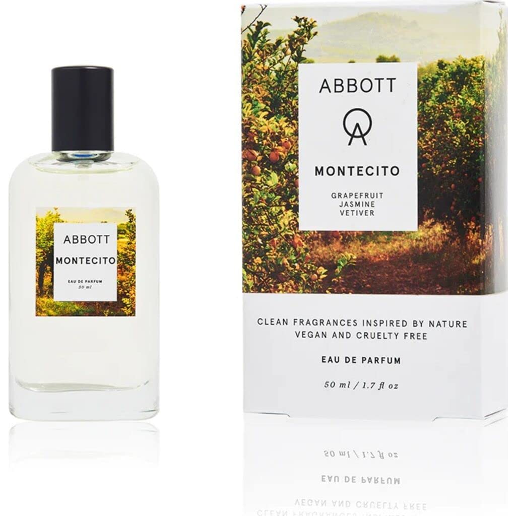Abbott Montecito Eau de Parfum - Clean Perfume for Men & Women, Notes of Grapefruit, Jasmine & Vetiver, Long Lasting, Vegan, Paraben-Free, Cruelty-Free, 50ml