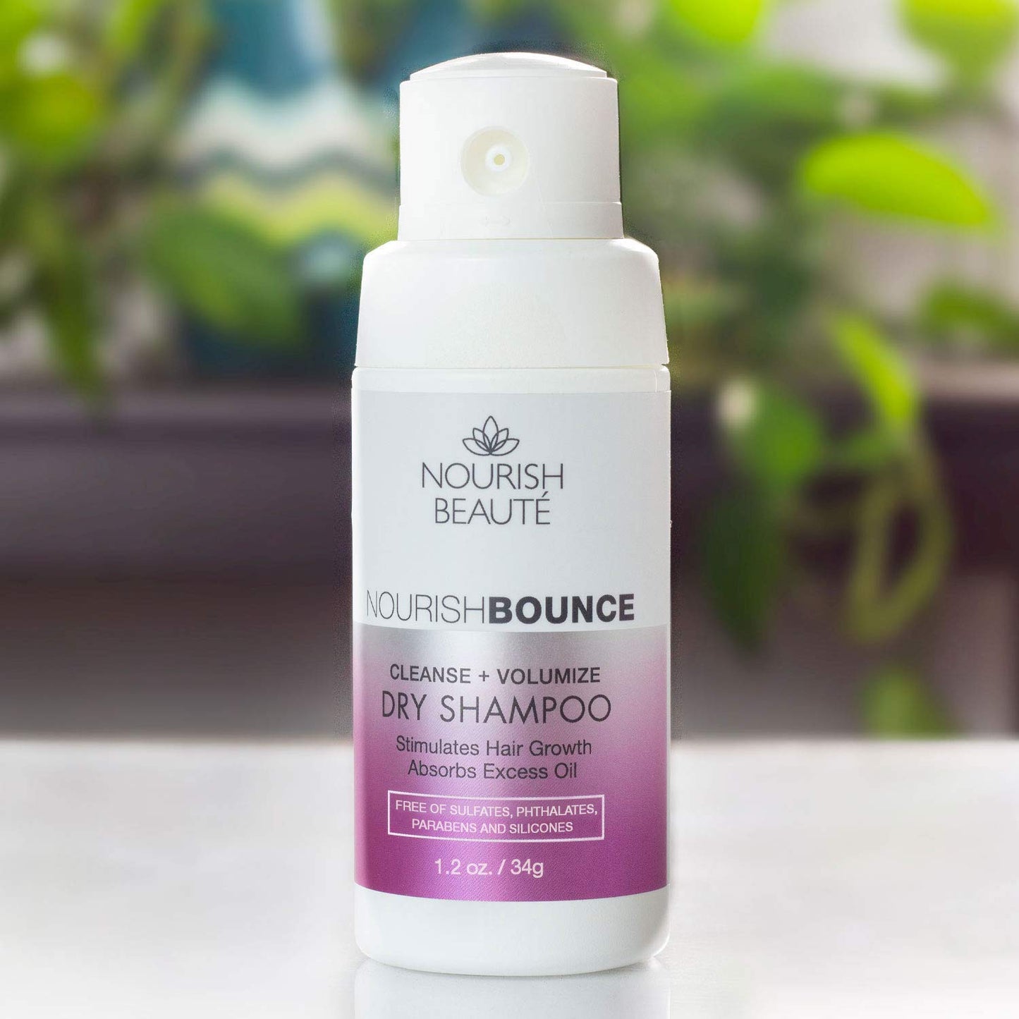 Nourish Beaute Dry Shampoo for Hair Loss that Promotes Hair Regrowth, Volume and Thickening, Clean Beauty with Rice Starch, Antioxidants, and Extracts, For Men and Women, 1 1.2oz Bottle, White