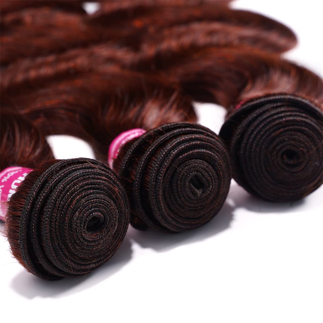 Julia Hair 12A Reddish Brown Body Wave Human Hair Weave 1 Bundle Human Hair for Women, Brazilian Remy Hair Auburn Brown Copper Red Human Hair Bundle Wavy Weaves for Sew in Extensions 33B Color 10 Inch