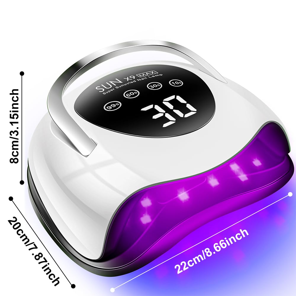 220W UV LED Nail Lamp, UV Light for Nails Gel Polish with 57 Lamp Beads 4 Timer Setting & LCD Touch Display Screen, Auto Sensor, Professional Nail Light UV Nail Lamp for Gel Nails