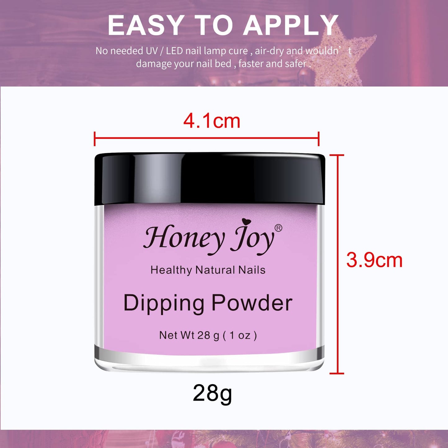 28g/Box Pink Dipping Powder Without Lamp Cure Nails Dip Powder Gel Nail Color Powder Natural Dry (no.21)