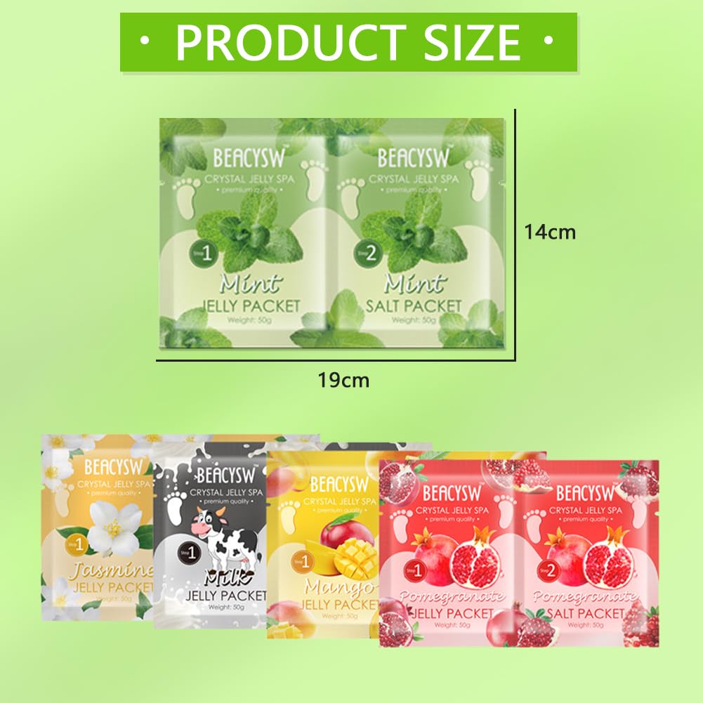 5 PCS Jelly Pedicure Foot Soak Packets Foot Soak Salts For Feet Tired Foot Odor Nail Discoloration Feet Softens Calluses Pedicure Foot Gel