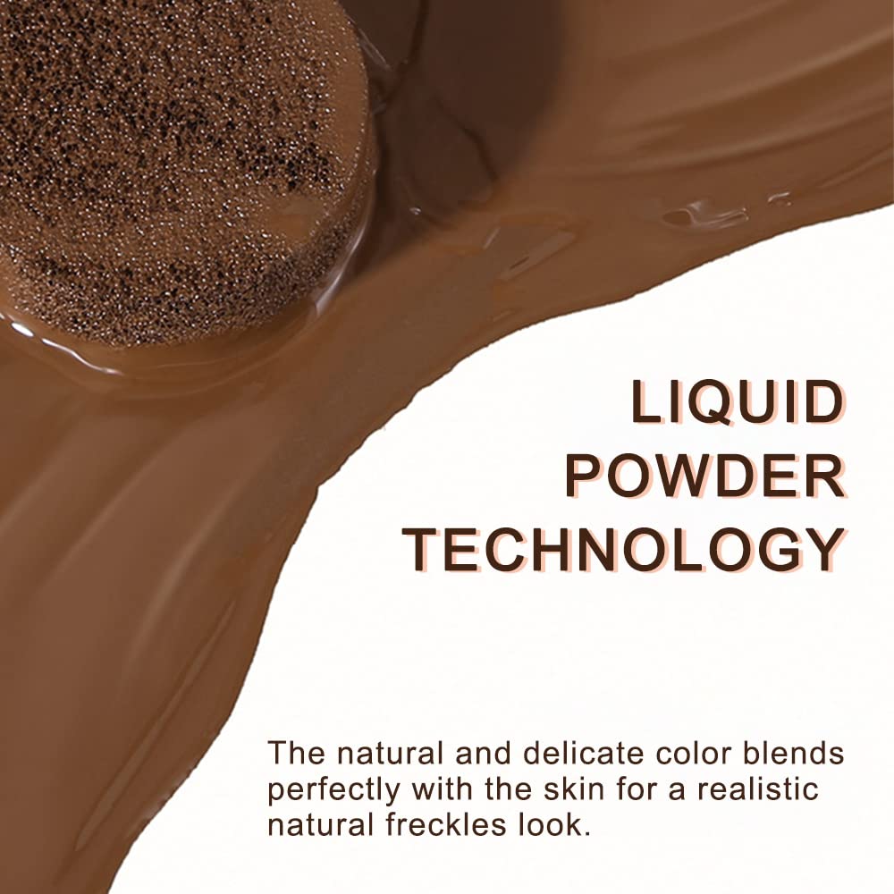 Erinde Upgrade Liquid Freckle Pen, Fake Freckles Stamp Air Cushion, Long Lasting Waterproof Quick Dry Lifelike Magic Freckles Stamp Marker for Natural Sunkissed Makeup, 01 Saddle Brown