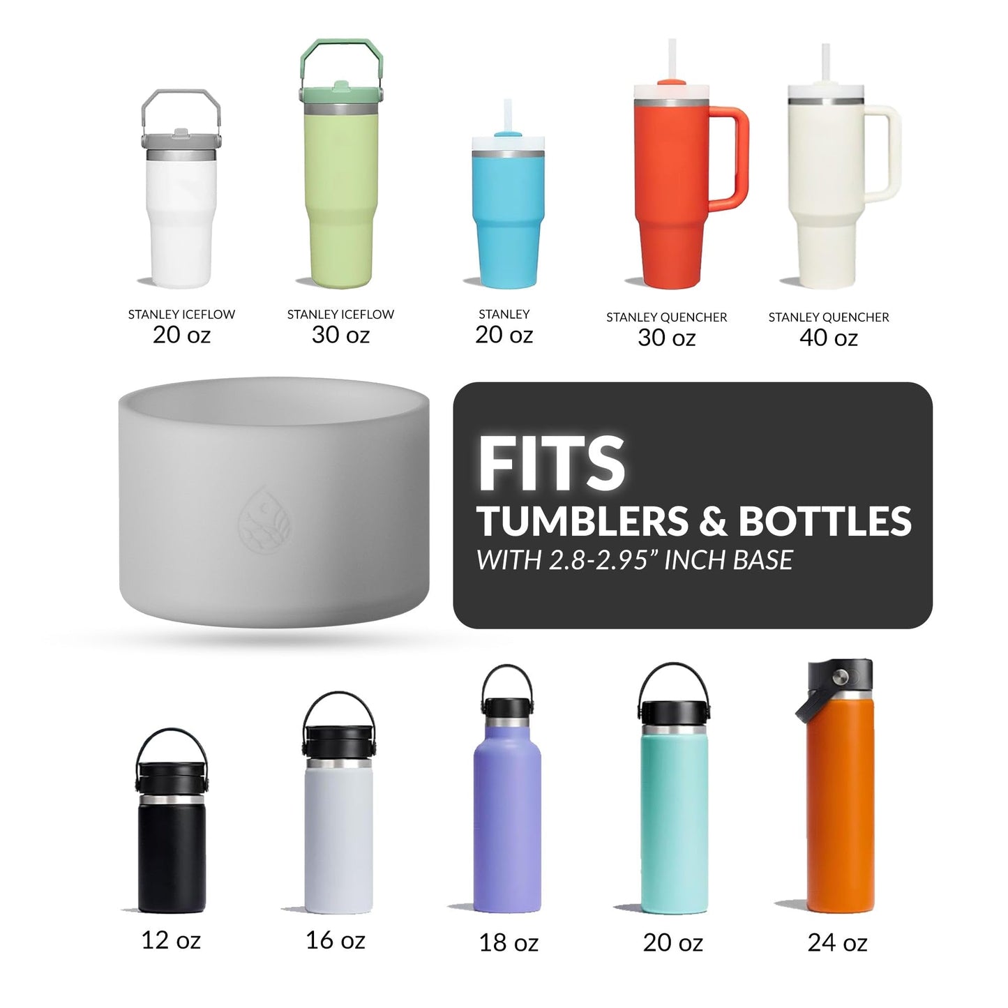 REUZBL Pastel Silicone Bottle Boot Sleeve for Stanley Tumblers 20-40oz, Hydro Flask Tumblers, Simple Modern Tumblers, Iron Flask Tumbler, Similar Tumblers, Tumbler Water Bottle Accessory