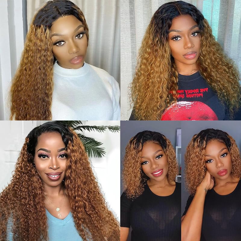 1b27 Water Wave Bundles Human Hair Ombre Human Hair Bundles 8 Inch Honey Blonde Wet and Wavy Hair Weave Brazilian Virgin Human Hair Blonde Water Wave Bundles
