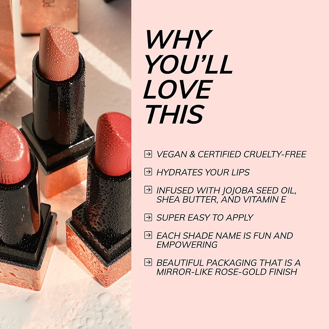 REALHER Moisturizing Lipstick - Be Yourself Be Realher - Deep Red - All-Day Hydration - High Pigment, Creamy, Smooth Application