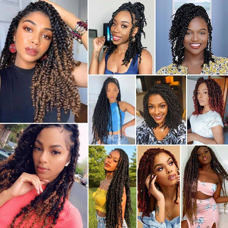 passion twist crochet hair Pre Looped, 8 Inch 9 Packs Pretwisted Passion Twist Hair,Soft Pre Twisted Ombre Crochet Hair For Women Short Curly Crochet Braids(8",T1B/27#)