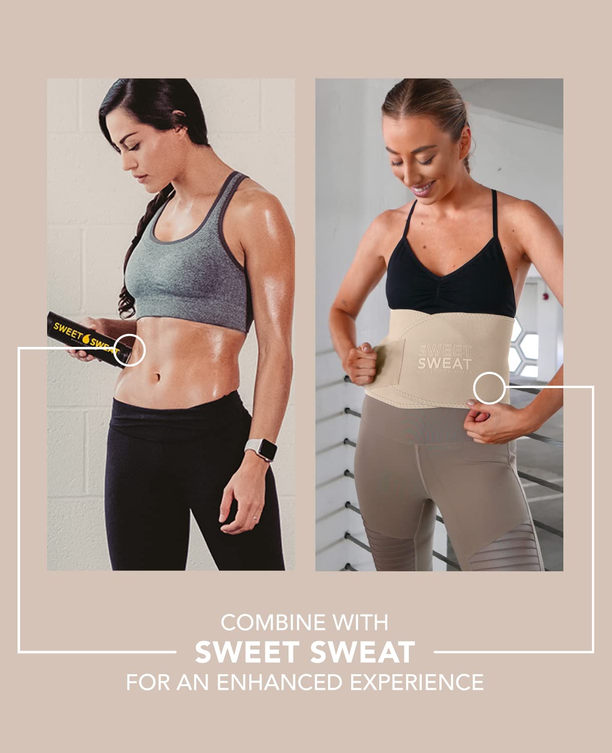 Sports Research Sweet Sweat Toned Waist Trimmer for Women and Men | Premium Waist Trainer Belt to 'Tone' Your Stomach Area (Quartz, Small)
