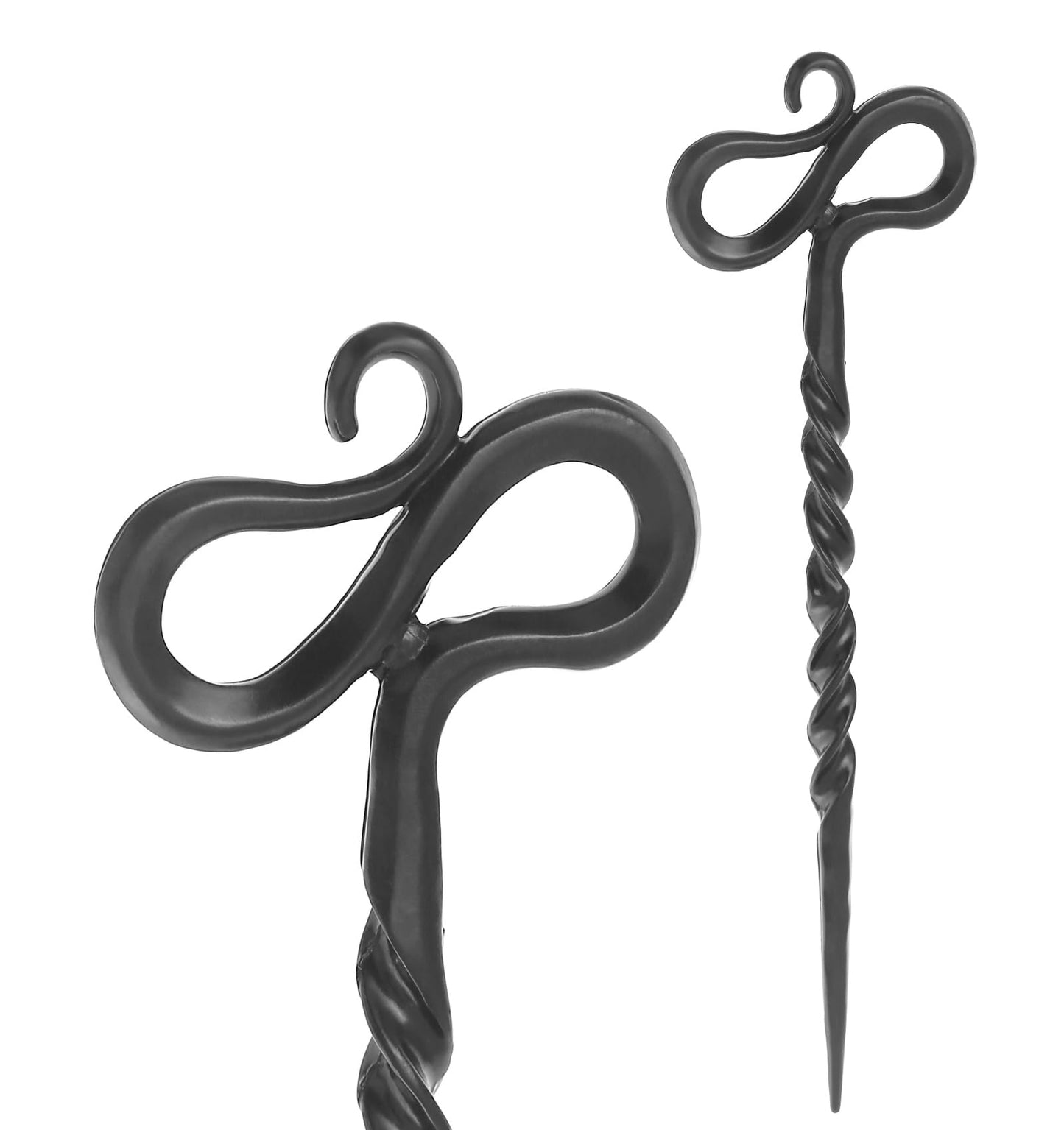 Twist Hand Forged Styling Pins Black Wicca Witch Hair Slide Renaissance Festival Hair Acceossories for Women Hair Stick
