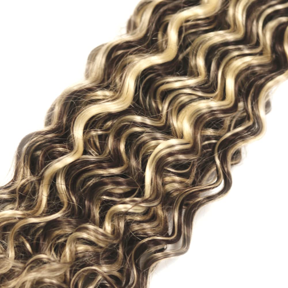 Ombre Human Hair Bundles P4/613 Bundles Brown Kinky Curly Human Hair Bundles Brazilian Virgin Hair 3 Bundles 18 18 18 inch Blonde Curly Wave Bundles Hair Weave for Women