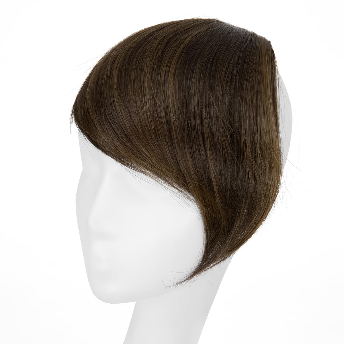 SARLA Clip in Side Bangs Extension Straight Synthetic Fake Bangs One Piece for Women Coffee Brown
