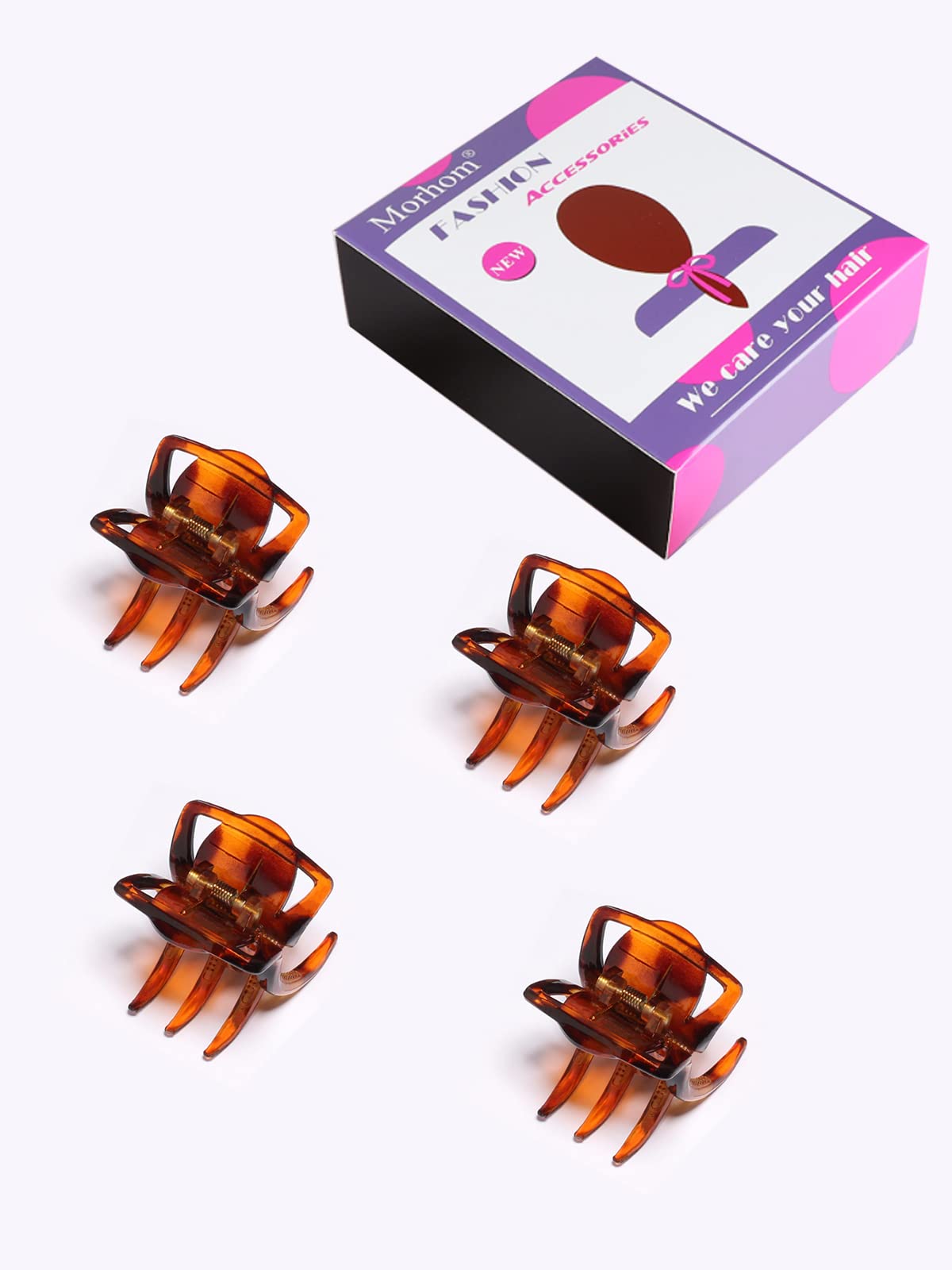 4 Pieces Hair Claw Clips,Morhom Big Size Hair Claws 2.0 Inch Hair Jaw Clip for Women Girls Thick or Medium Hair