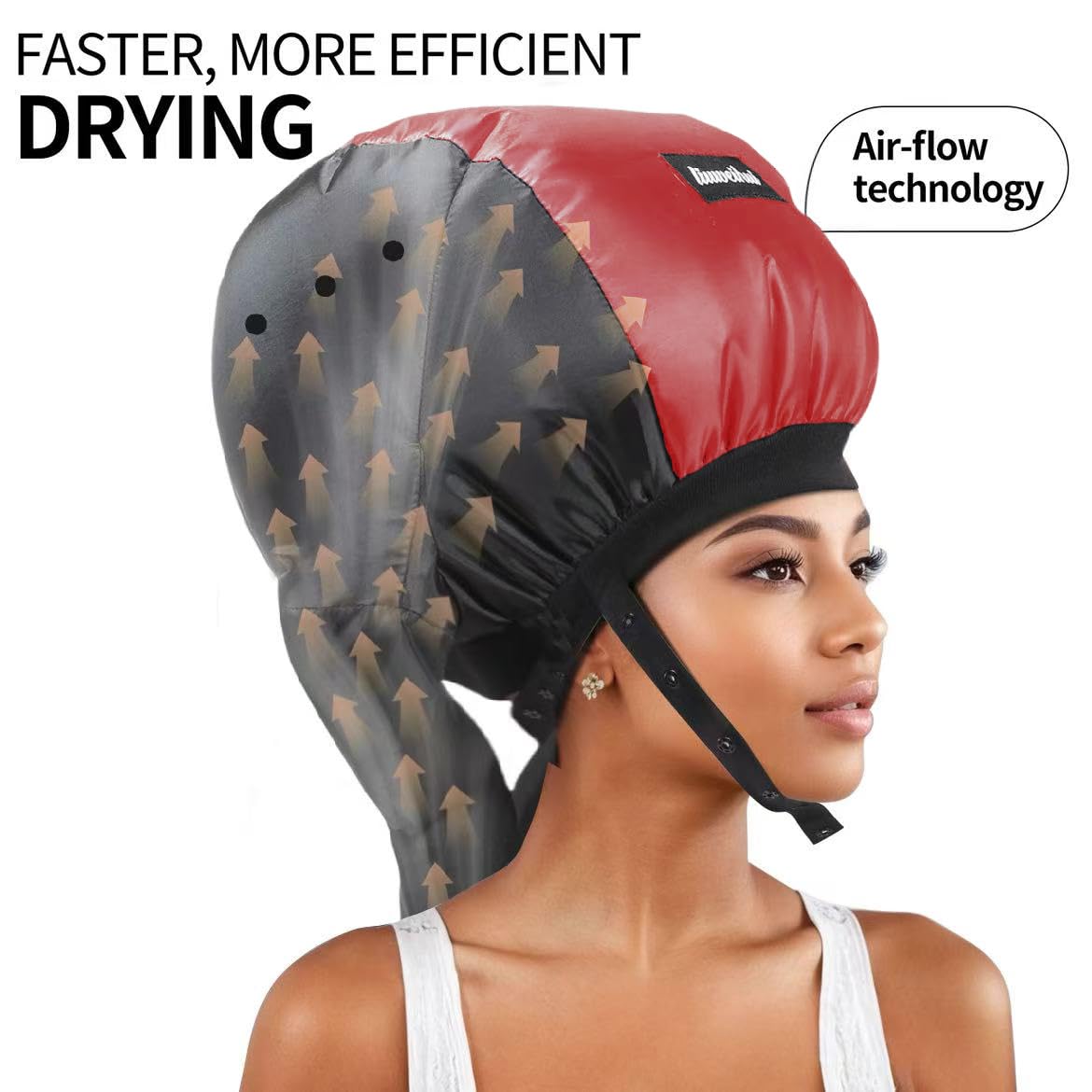 Adjustable Hair Drying Hoods,Diffuser Cap for Curly Hair,Hair Dryer Bonnet with Drawstring,Double Tube Hair Dryer Cap,Hair Dryer Bonnet Attachment for Curly Hair,Bonnet Hair Dryers for Women