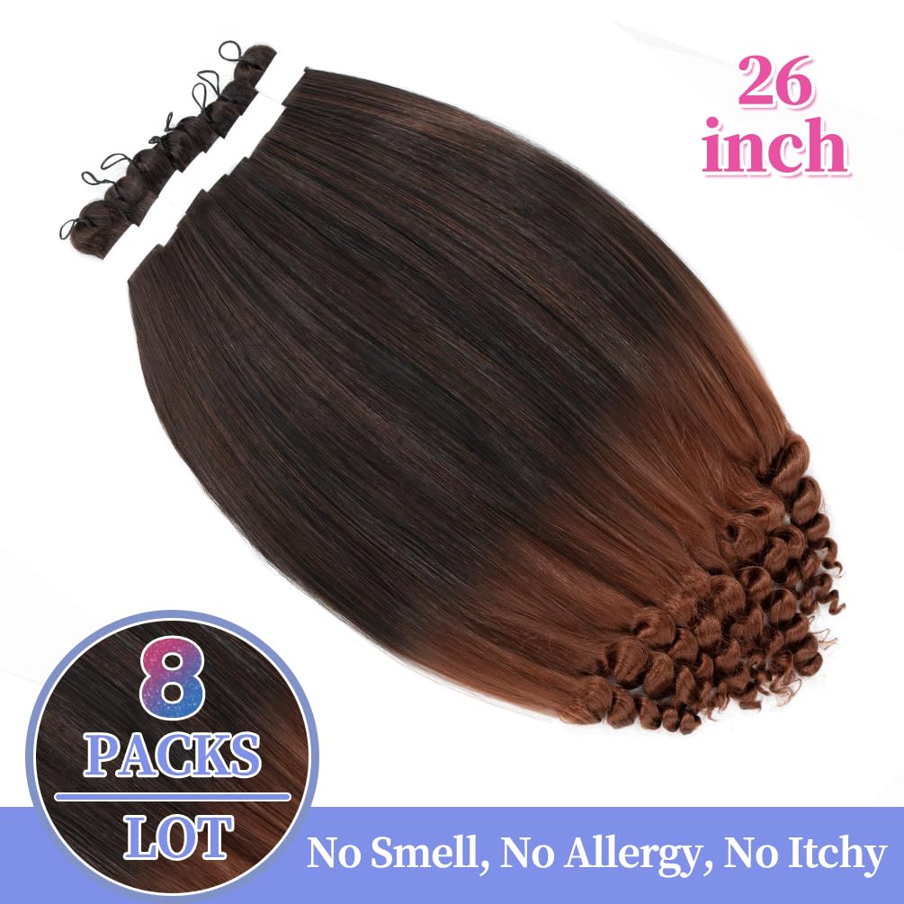 8 Pack Spiral Bump Braiding Hair Pre Stretched - 26" 80G/Pack Premium Pre Stretched Braiding Hair Extensions, Professional Itch Free Hot Water Setting Perm Spiral Bump Texture (1B/350)