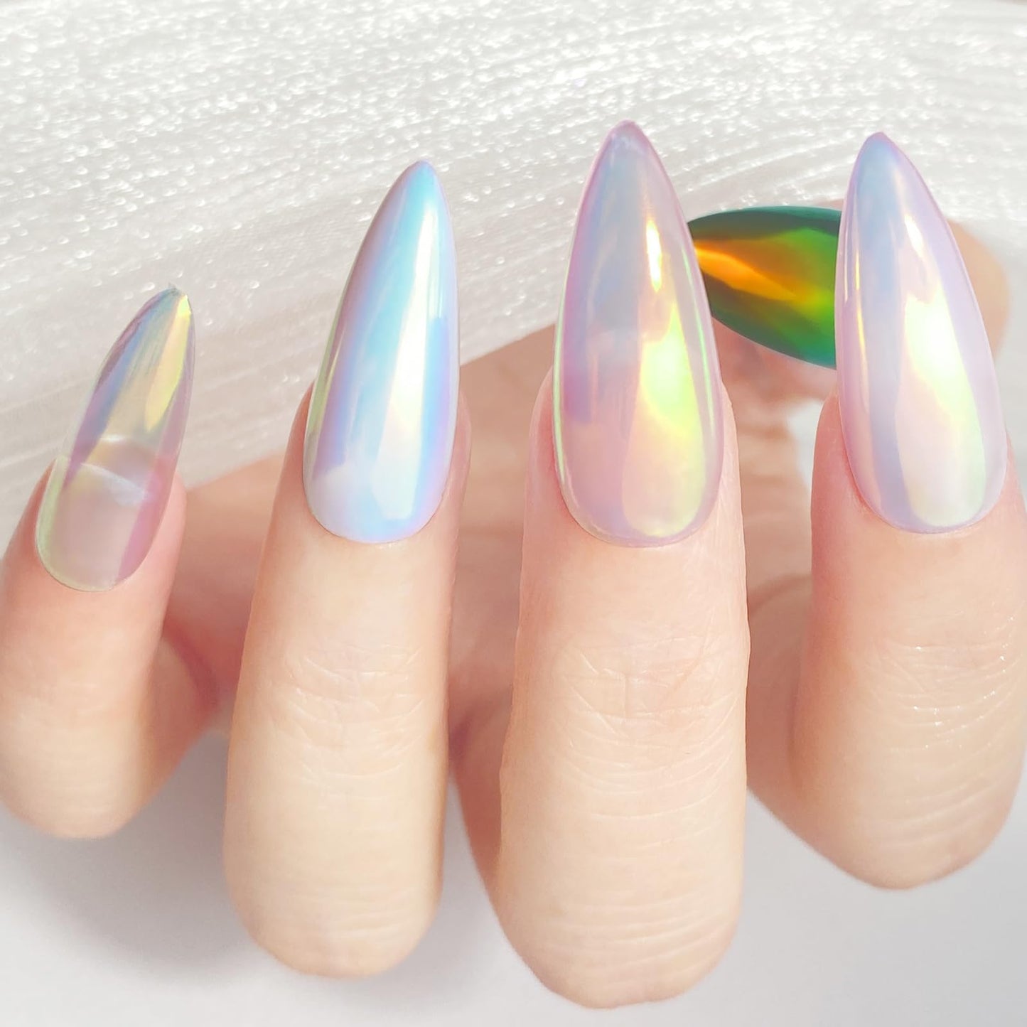 FNNZ Unicorn Chrome Nail Powder, Aurora Unichrome Mermaid Aurora Nail Powder Pigment Pearlescent Nail Art Glitter Decoration for Home DIY Nail Salon Manicure - Butterfly Elves