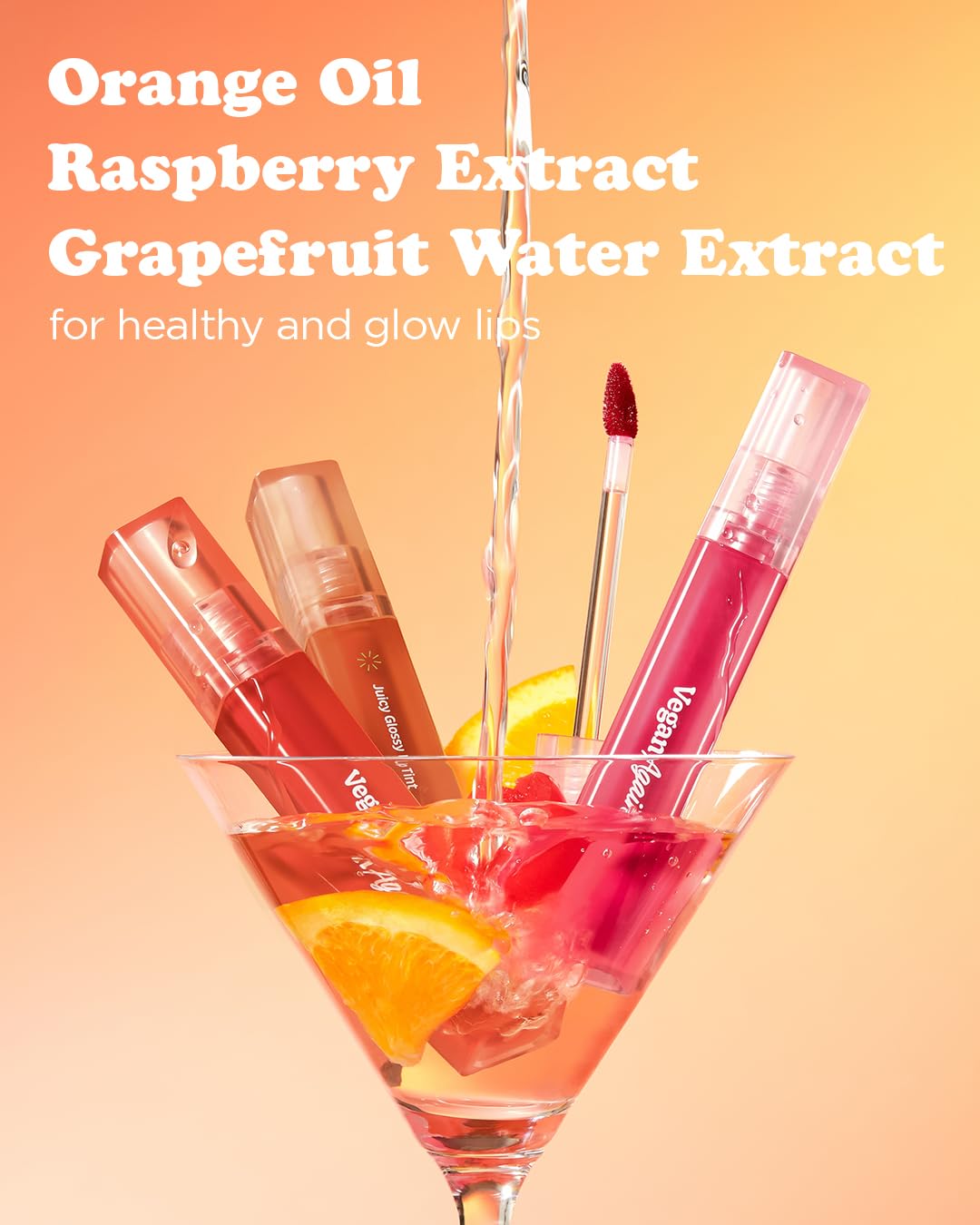 Touch in Sol Vegan Again Juicy Glossy Lip Tint - High Pigmented & Glossy Korean Lip Tint - Shiny Translucent Color - Glowy Hydrated Lips, Moisturizing and Plumping, 0.13 fl.oz. (05 Marshmellow)