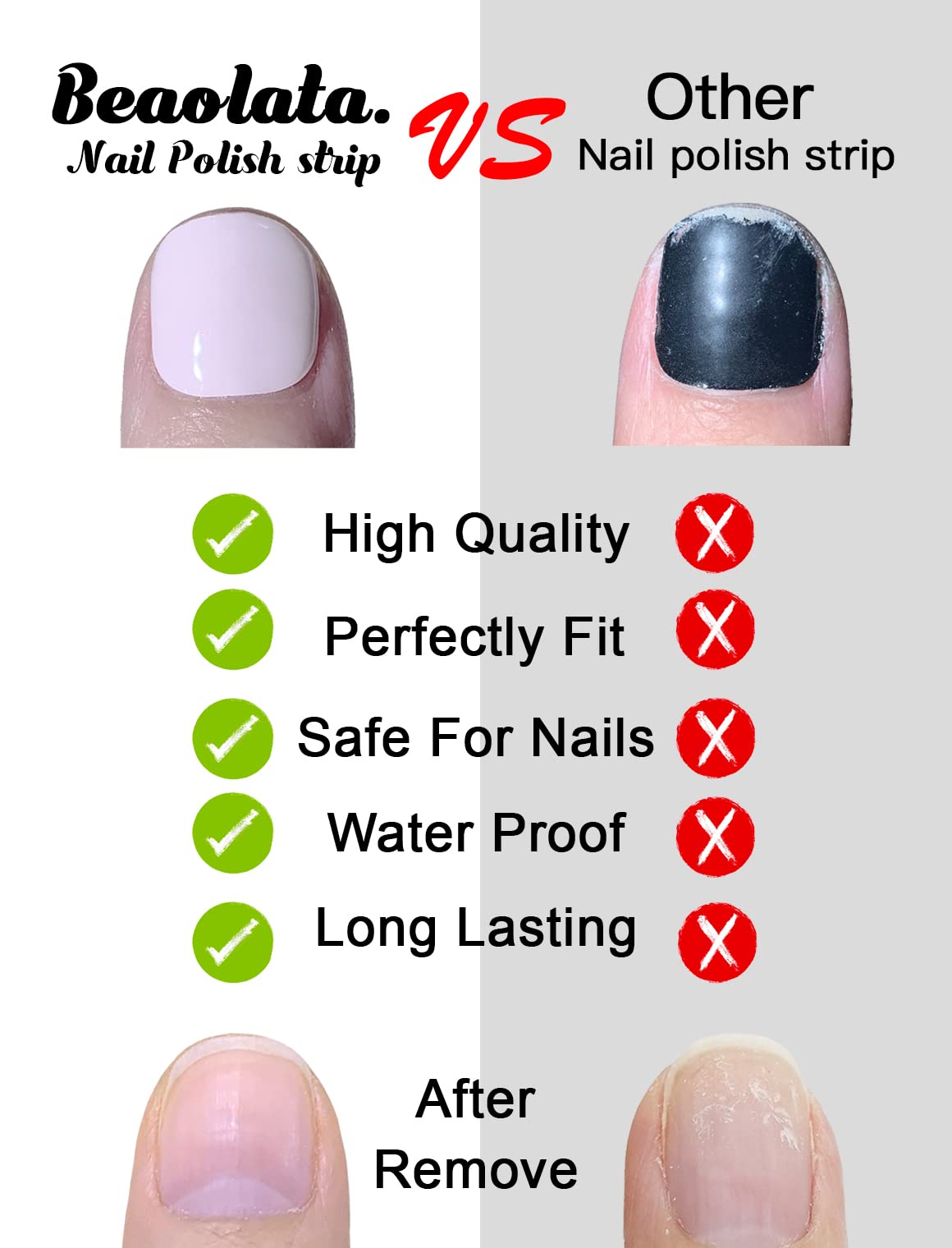 Beaolata Nail Polish Strips, 32PCS Salon Quality Wraps, Long Lasting Gel Nail Stickers for Women Easy Apply& Remove (Silver&line)