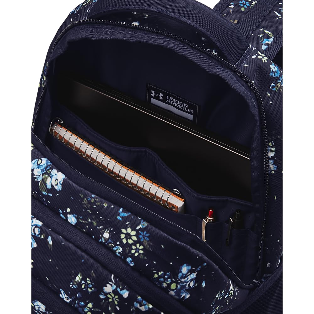 Under Armour Unisex-Adult Hustle 6.0 Backpack, (410) Midnight Navy/Midnight Navy/Metallic Silver, One Size Fits Most