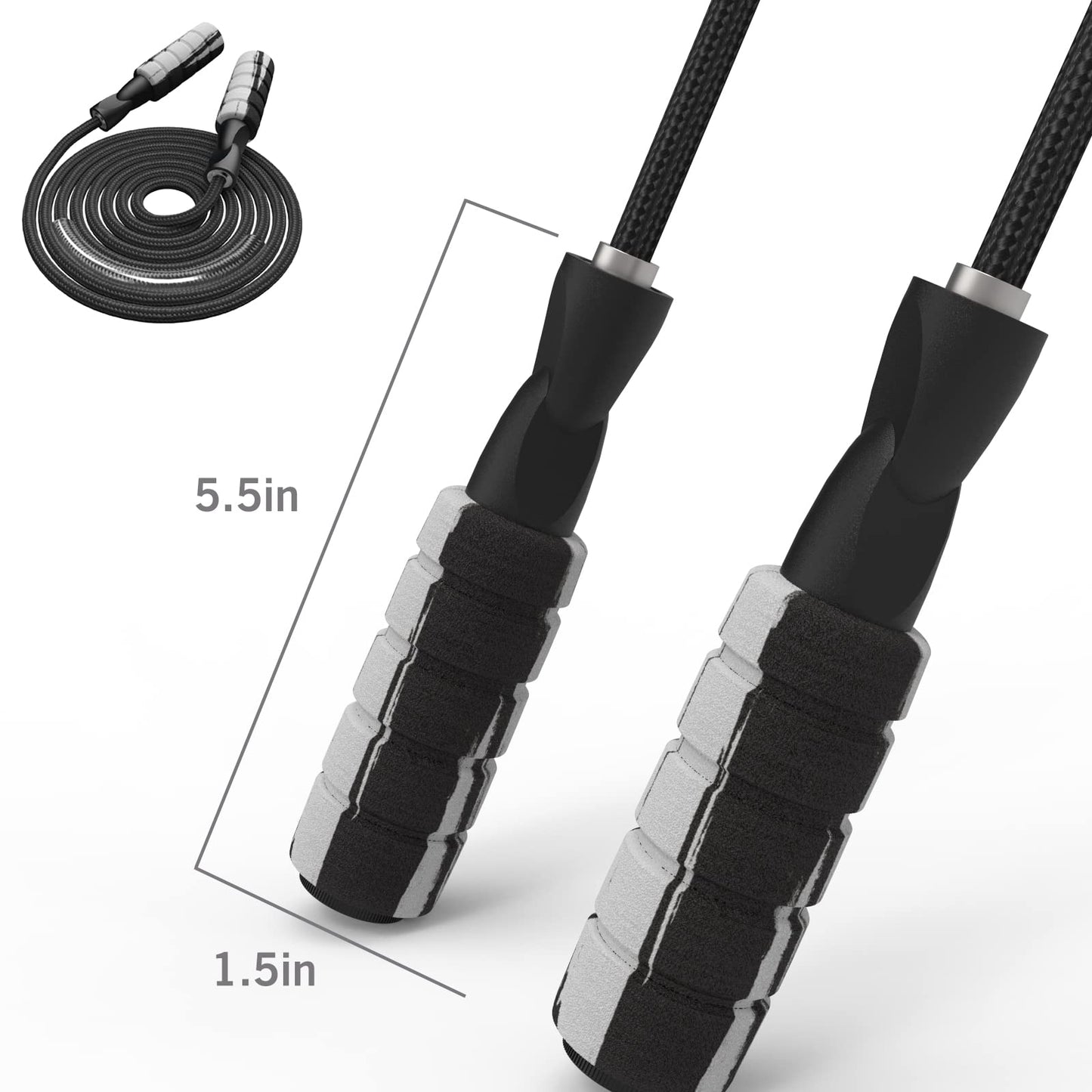 FITMYFAVO Jump Rope Cotton Adjustable Skipping Weighted jumprope for Women,Adult and Children Athletic Fitness Exercise Jumping Rope (Black)