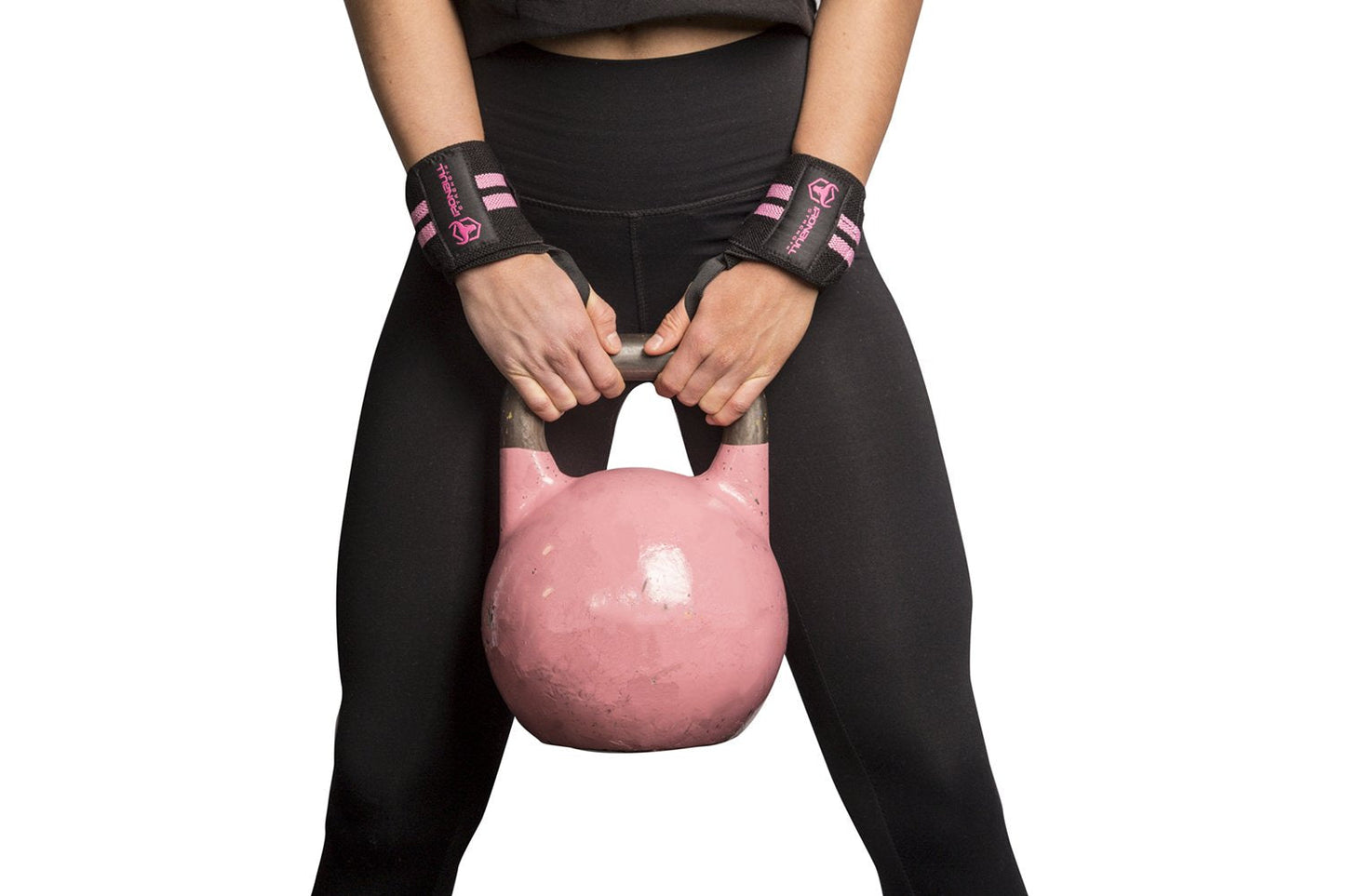 Women Wrist Wraps with Thumb Loops - 12" Professional Grade - Wrist Support Brace and Compression for Cross Training, Weight Lifting, Powerlifting, Strength Training (Black/Pink)