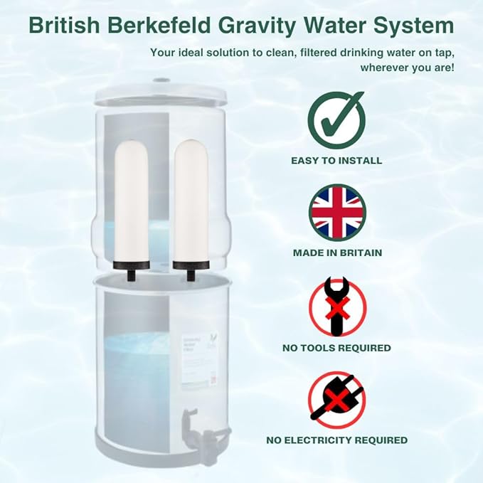 British Berkefeld Doulton Β¦ W9121226 Β¦ 7" Ultra Sterasyl Β¦ Authentic Gravity Drinking Water Ceramic Replacement Candle Element Filter Β¦ 8674 Β¦ White Β¦ Removes Heavy Metals (2 pack)