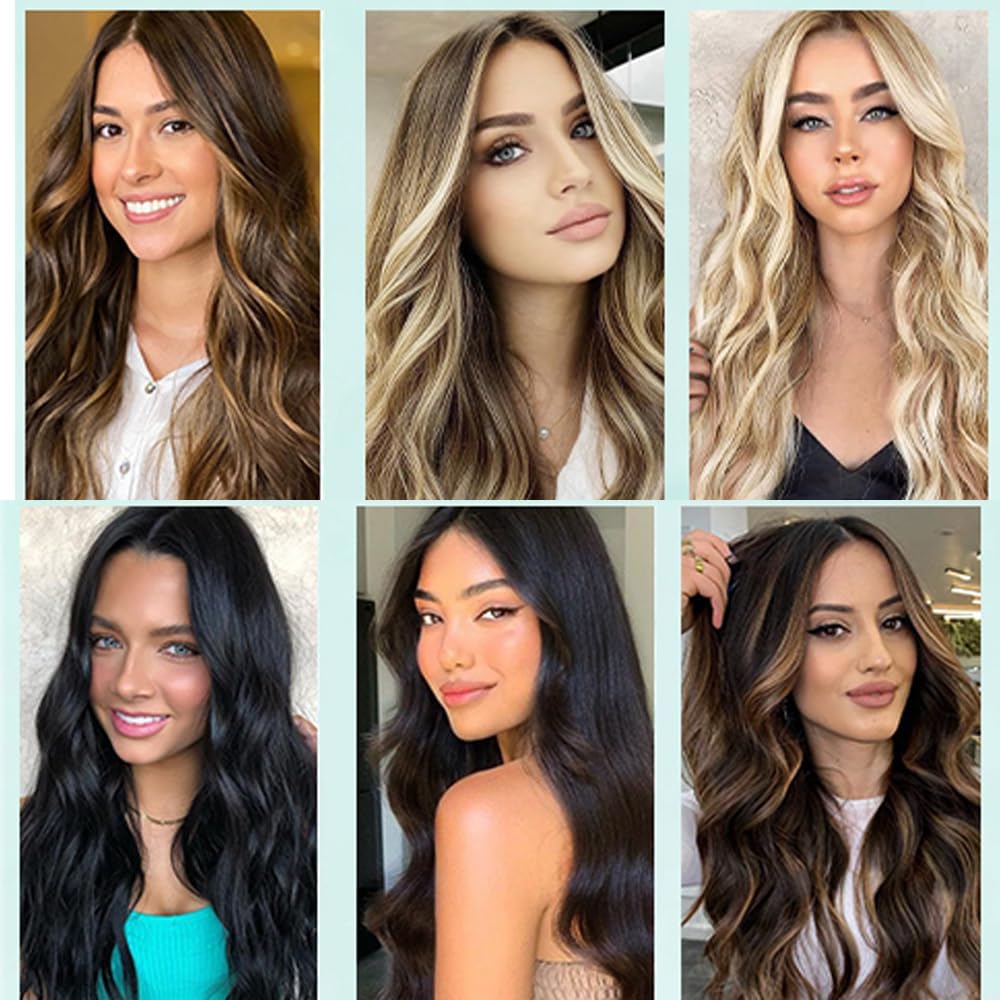 FB27 Highlight Ombre Clip In Hair Extensions Real Human Hair Straight Clip In Black to Blonde Human Hair Extensions Balayage Clip ins Remy Hair for Women 8Pcs with 18Clips Lace Weft 120g 20inch