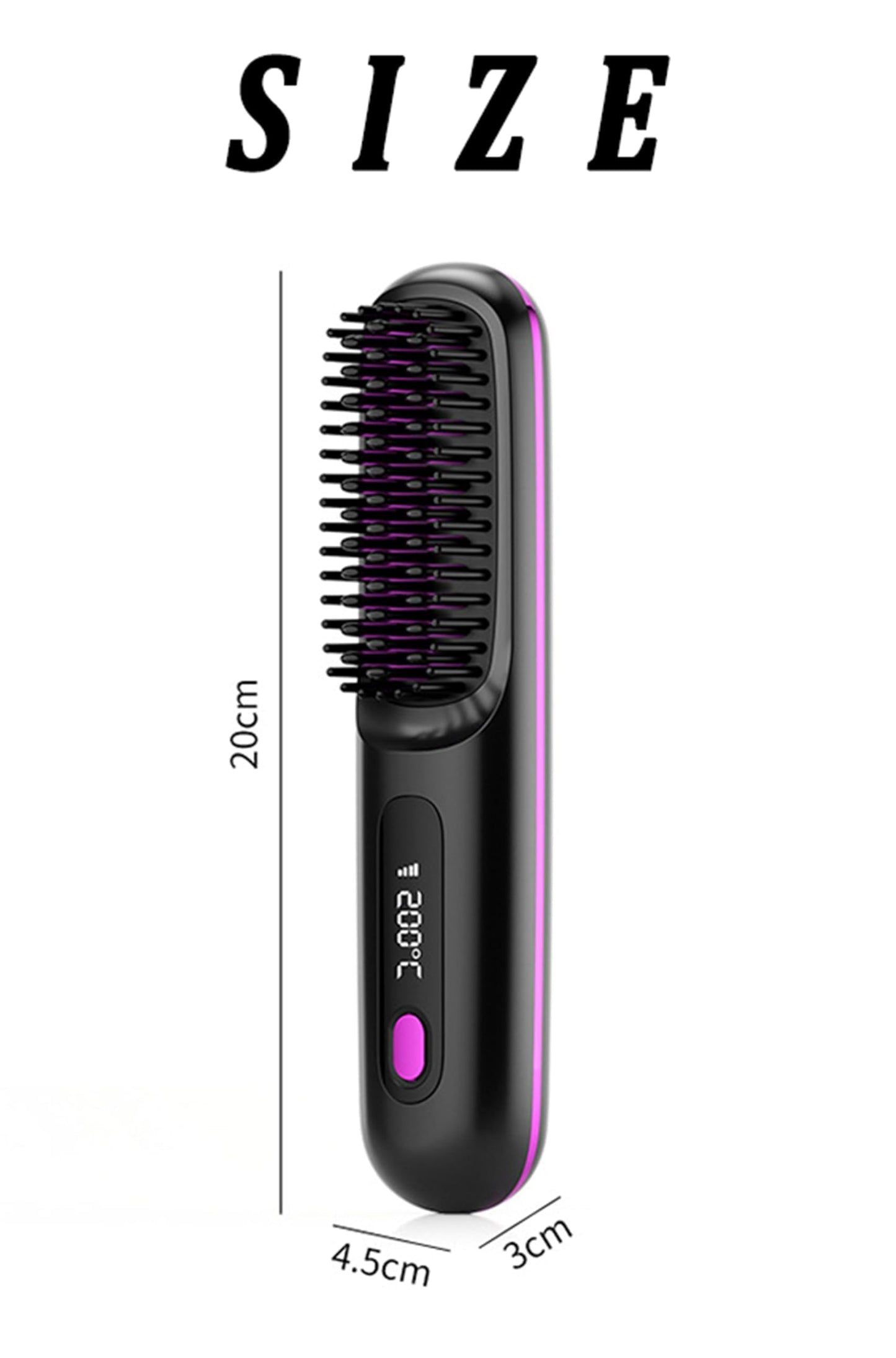 Numoya Gobrush Pro-Numoya Portable Straightener Brush-Gobrush Pro, Hair Straightening Brush for Women-Rechargeable & Cordless (Purple)