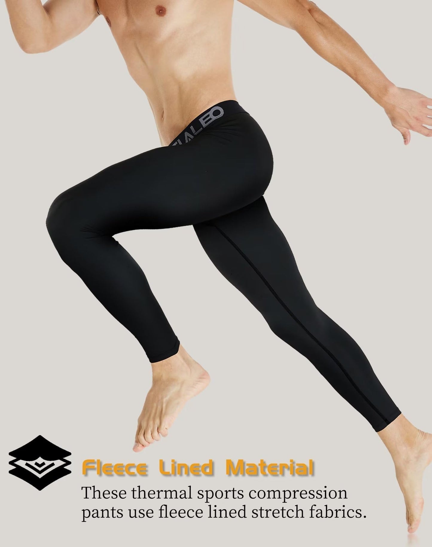 5 Pack Men's Thermal Compression Pants Fleece Lined Sports Tights Athletic Leggings Cold Weather Baselayer Winter Gear XL