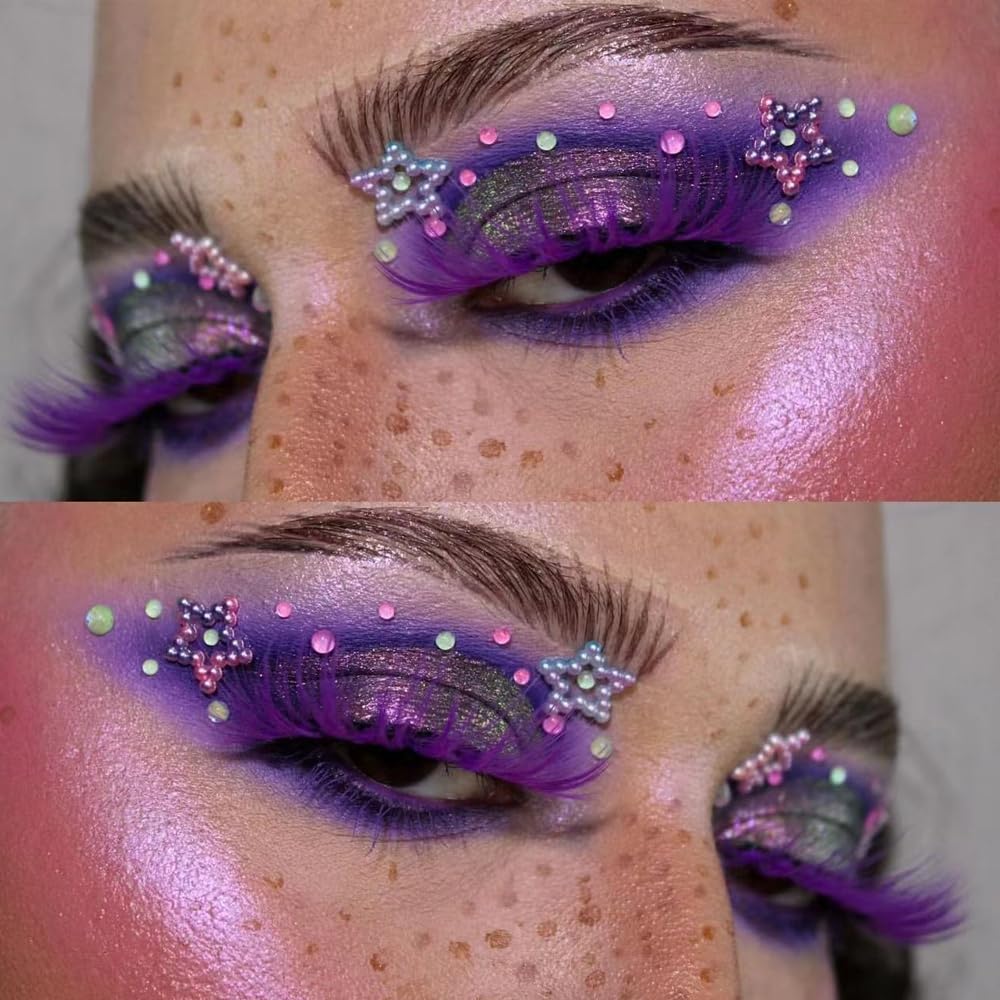 9 Colors Eyeshadow Palette - Purple Eyeshadow Theme, High Pigmented Blendable Matte & Glitter Shimmer Finishes, 24-Hour Long Lasting Eye Makeup for Christmas & Music Festivals(Purple)