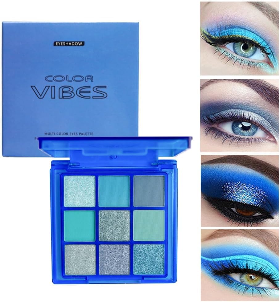 9 Colors Eyeshadow Palette - Avocado Green Eyeshadow Theme, High Pigmented Blendable Matte & Glitter Shimmer Finishes, 24-Hour Long Lasting Eye Makeup for Christmas & Music Festivals(Avocado Green)